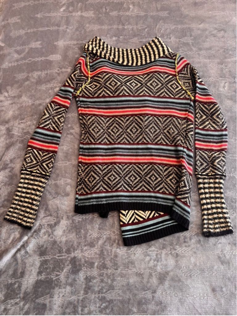 American Rag Women's American Rag Cardigan XS Black Red Patterned Size XS / US 0-2 / IT 36-38 - 8 Thumbnail