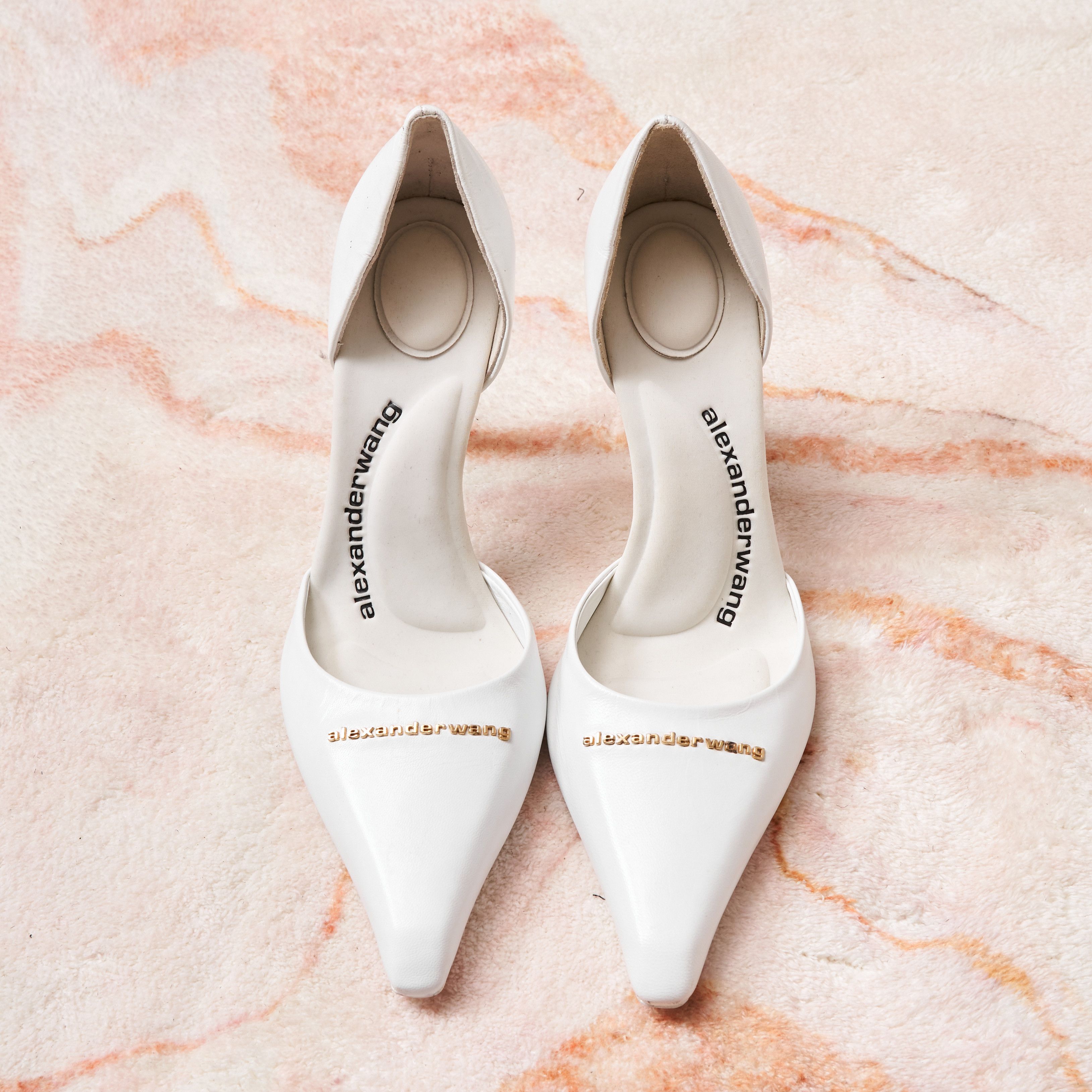 Alexander Wang ALEXANDER WANG Women's White Viola 105 Leather Pumps Size US 5 / IT 35 - 6 Thumbnail