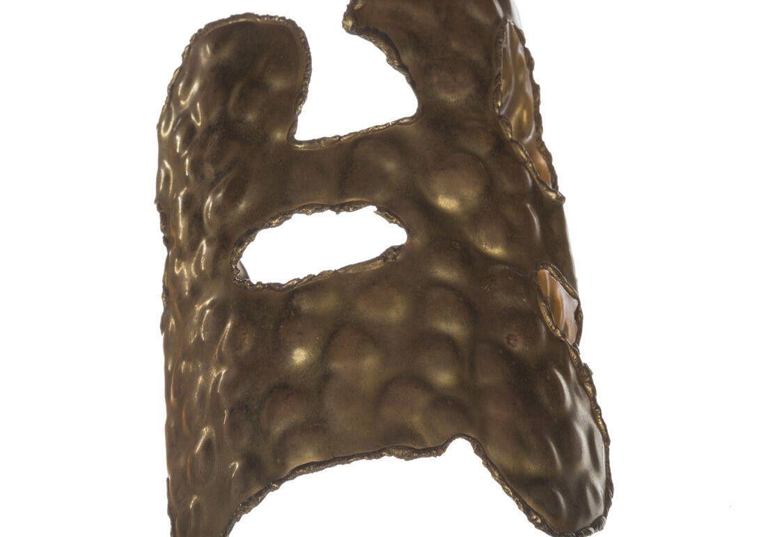 Designer Huge Brutalist Brass Handmade Statement Cuff Bracelet Size ONE SIZE - 3 Thumbnail