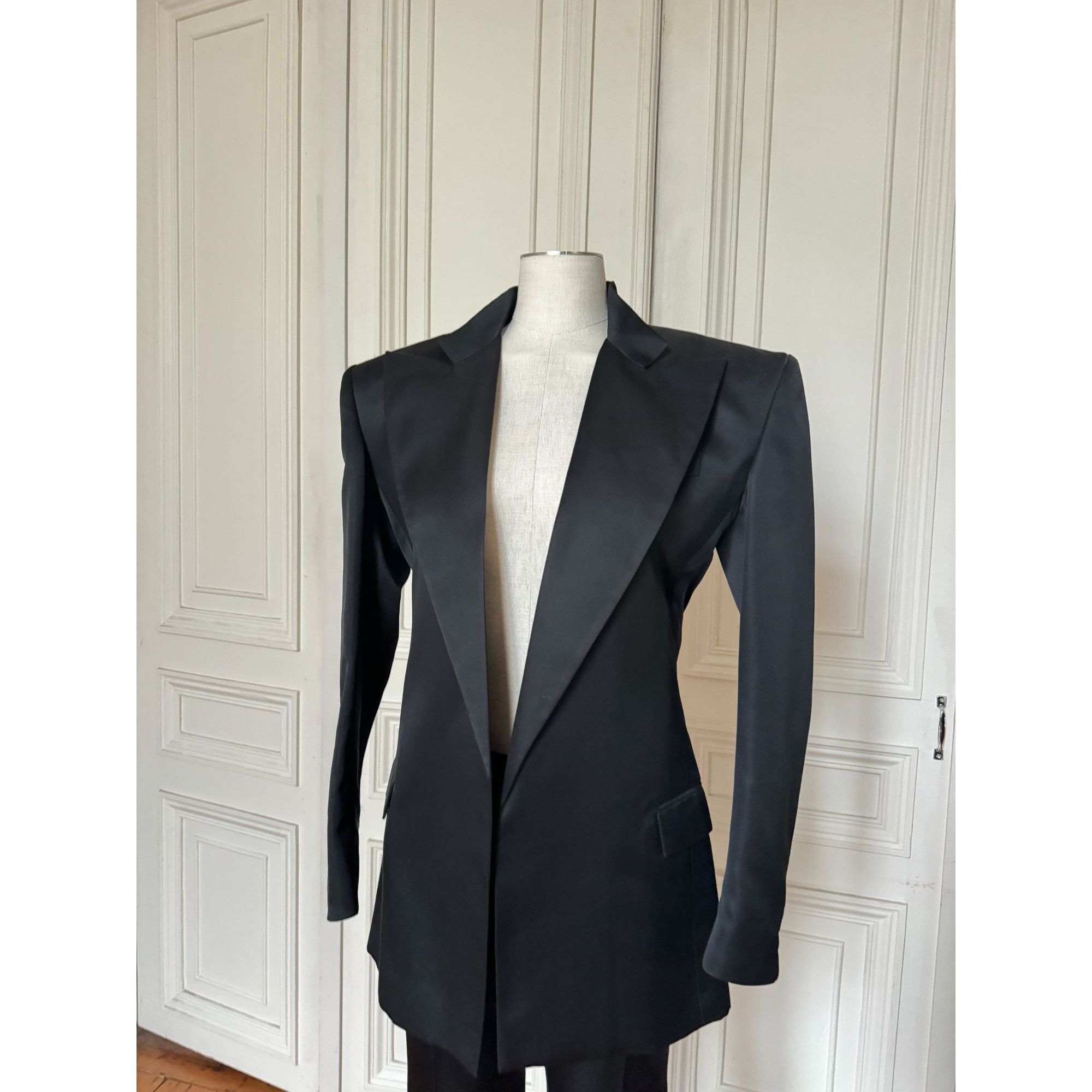 Yves Saint Laurent Black Tuxedo Suit Size S / US 4 / IT 40 - 2 Thumbnail