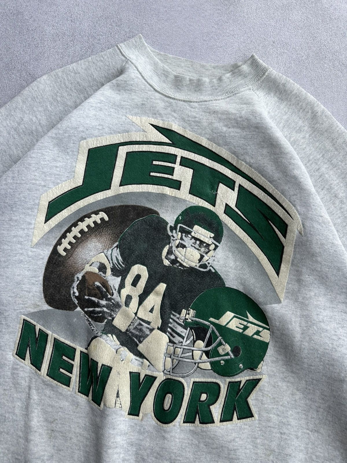 NFL Vintage NFL New York Jets Grey Crewneck Sweatshirt 90s Sz XL Size US XL / EU 56 / 4 - 3 Thumbnail