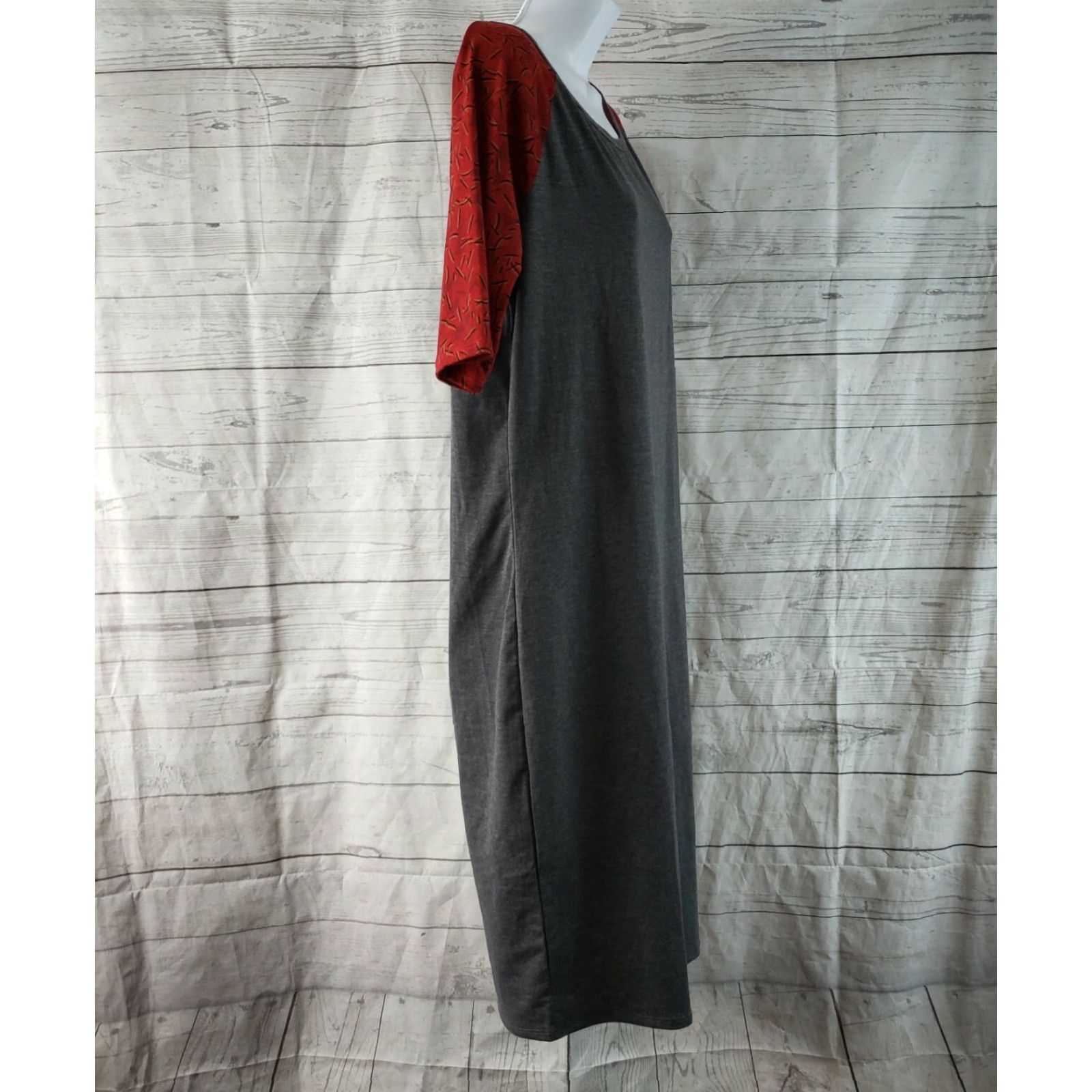 Vintage LuLaRoe Julia Dress Womens XL Red Half Sleeves Polyester Blend Size XL / US 12-14 / IT 48-50 - 3 Thumbnail