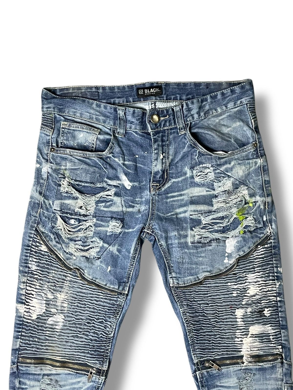 Vintage CJ Black Premium Distressed Ripped Denim Jeans (53) Size US 31 - 2 Thumbnail