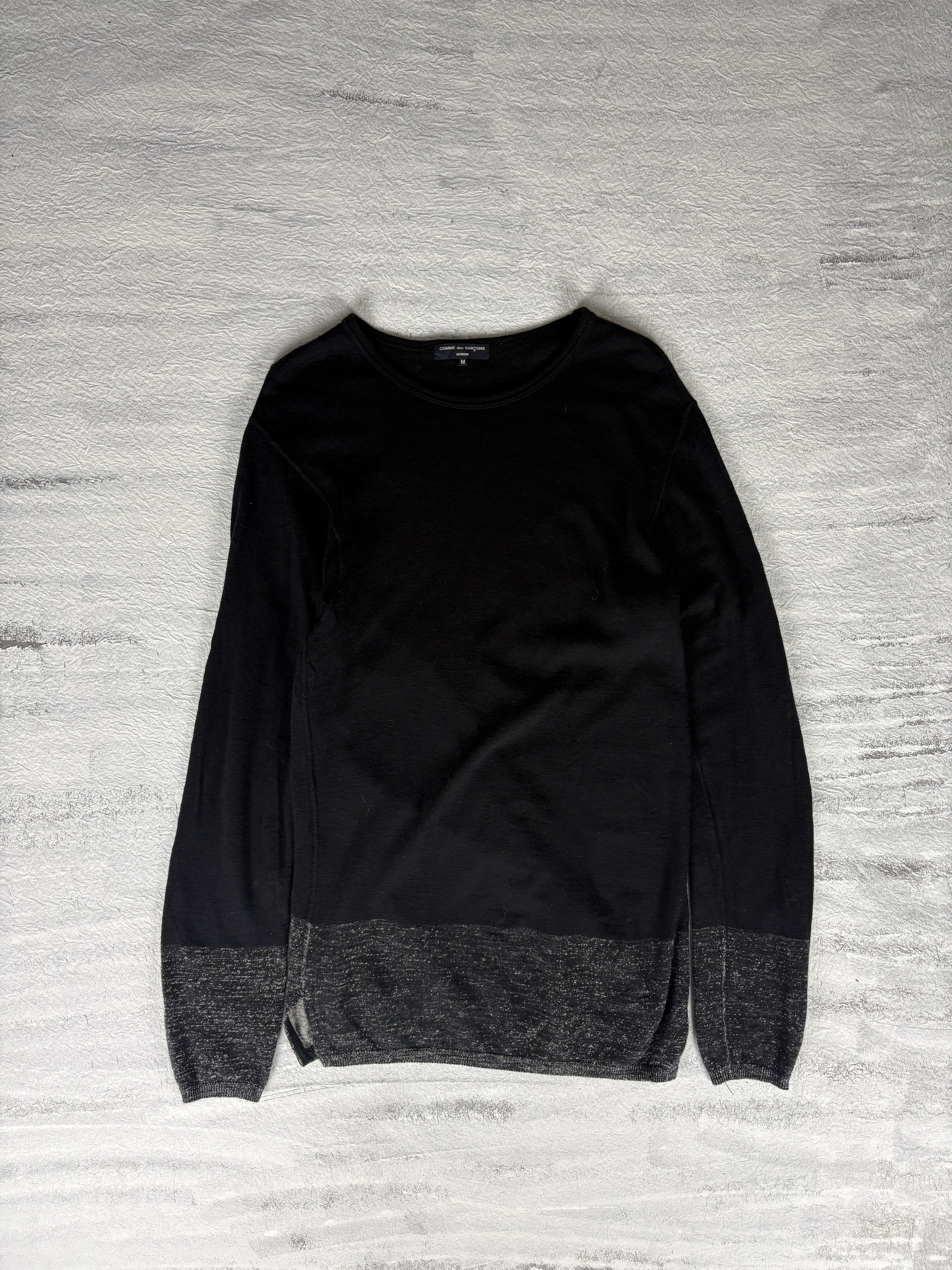 Comme des Garcons Comme des Garcons Homme Lightweight Knitted Sweatshirt Black Size US M / EU 48-50 / 2 - 1 Thumbnail