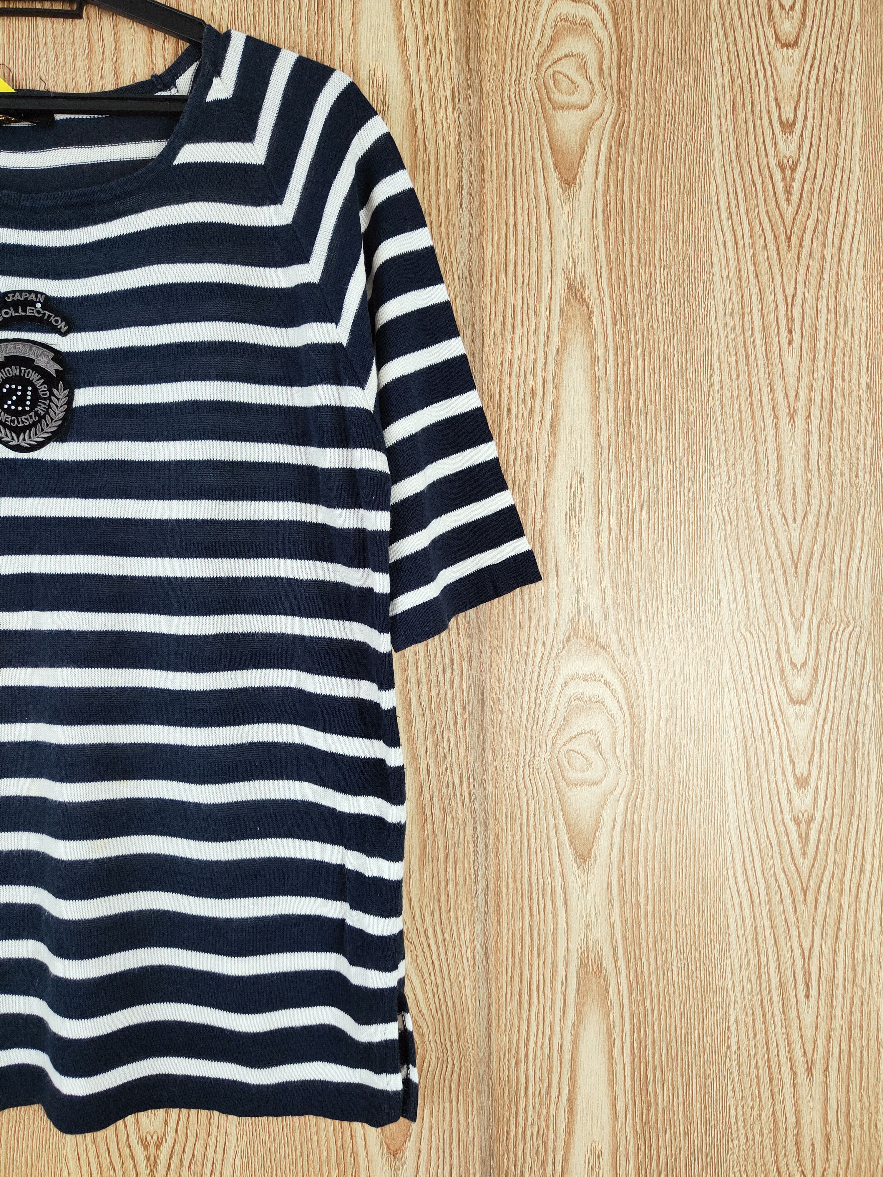 No. 21 Twenty One Navy Stripe Knitwear Short Sleeve T-shirts #W141 Size M / US 6-8 / IT 42-44 - 6 Thumbnail