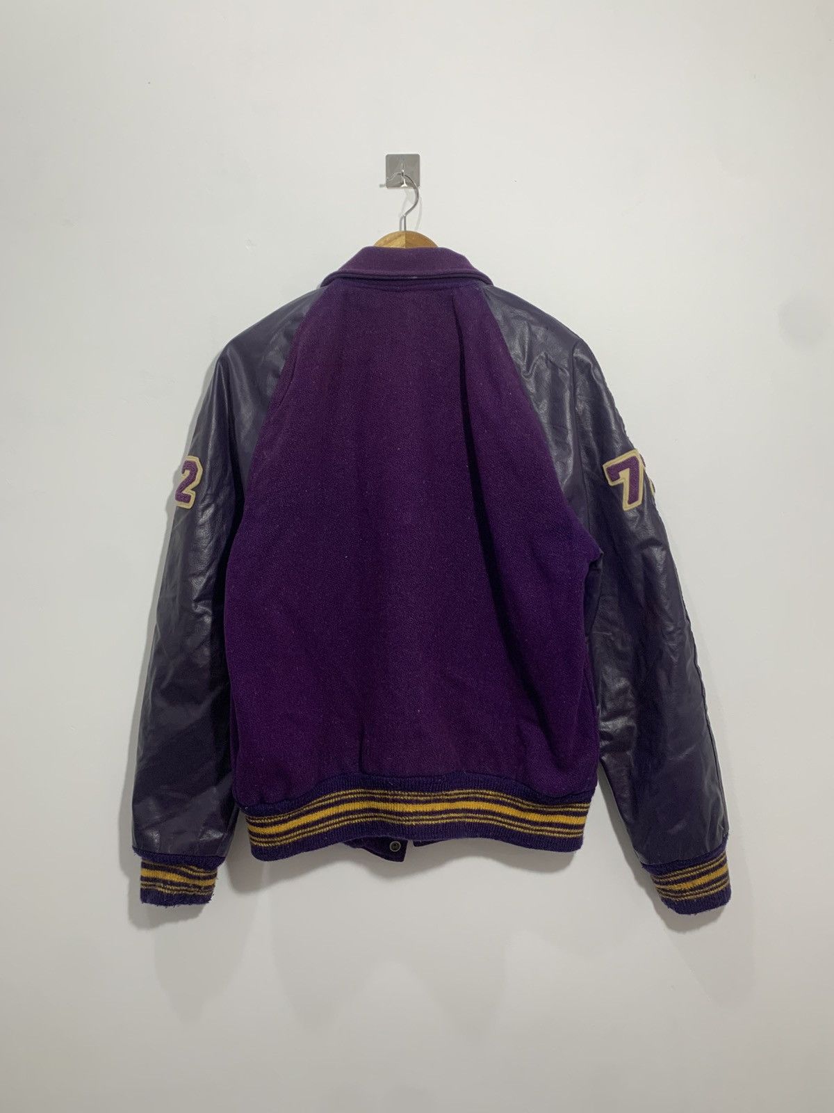 Leather ▪️Vintage Wool Leather Varsity Jacket Size US L / EU 52-54 / 3 - 5 Thumbnail