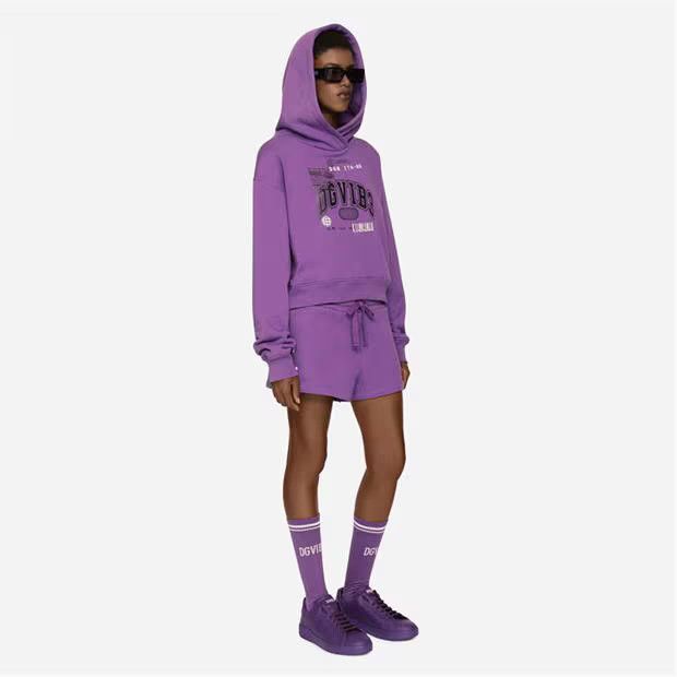 Dolce & Gabbana o1g2r1mq1024 Print Cotton Jersey Shorts in Purple Size 30" / US 8 / IT 44 - 5 Thumbnail