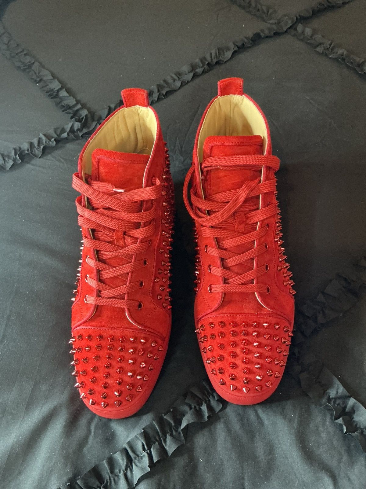 Christian Louboutin Christian Louboutin Louis Orlato Spiked Sneaker — Loubi Red Size US 12 / EU 45 - 6 Thumbnail