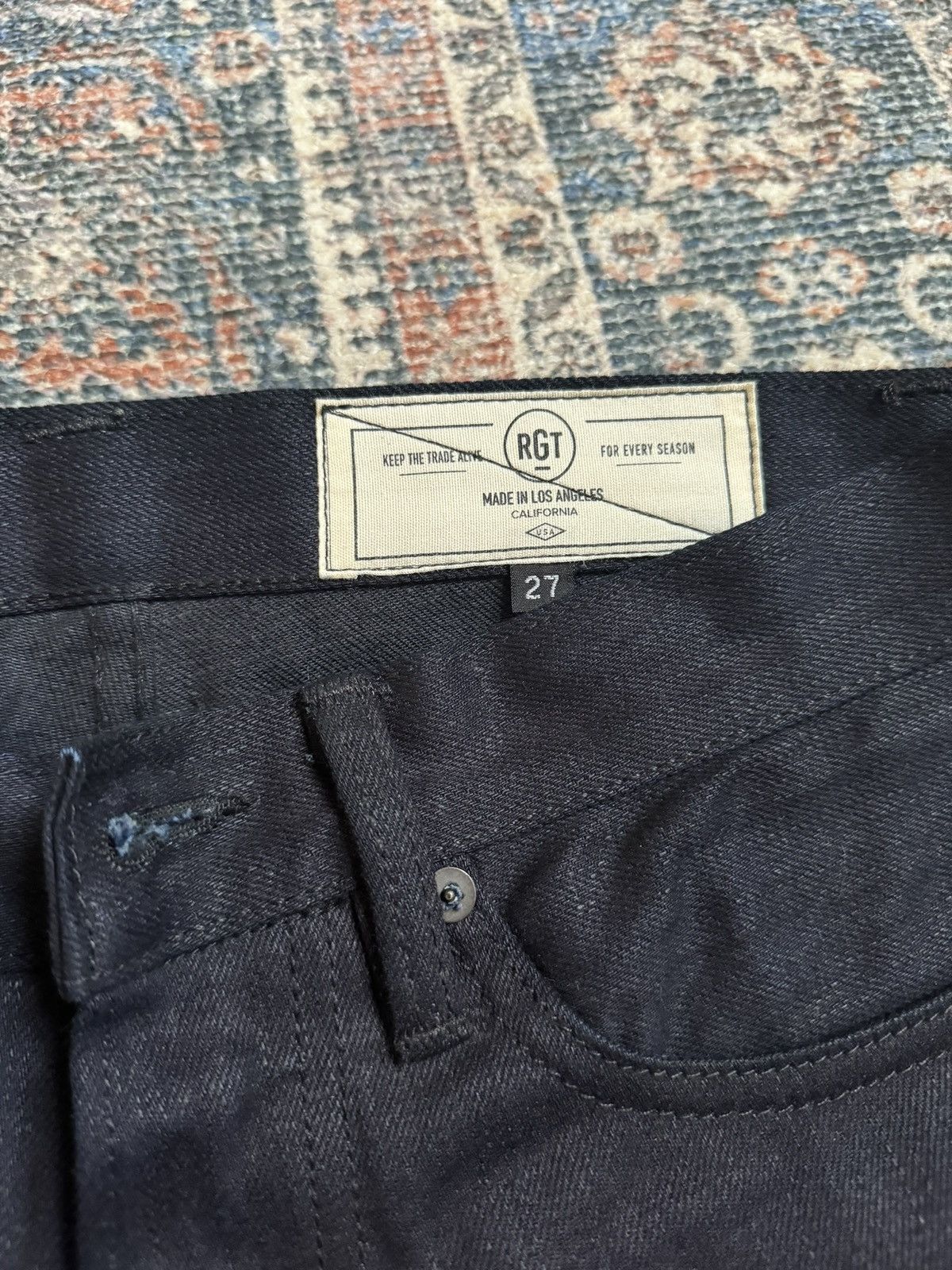 image of Rogue Territory 13.5 Ounce Dark Stanton Denim in Navy, Men's (Size 27)
