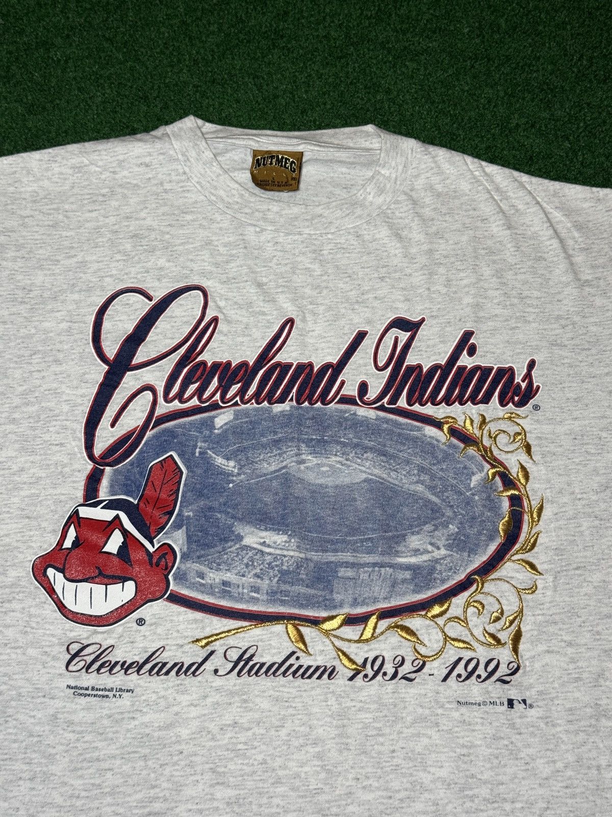 Nutmeg Vintage 90s Cleveland Indians Cleveland Stadium T Shirt Size US L / EU 52-54 / 3 - 2 Thumbnail