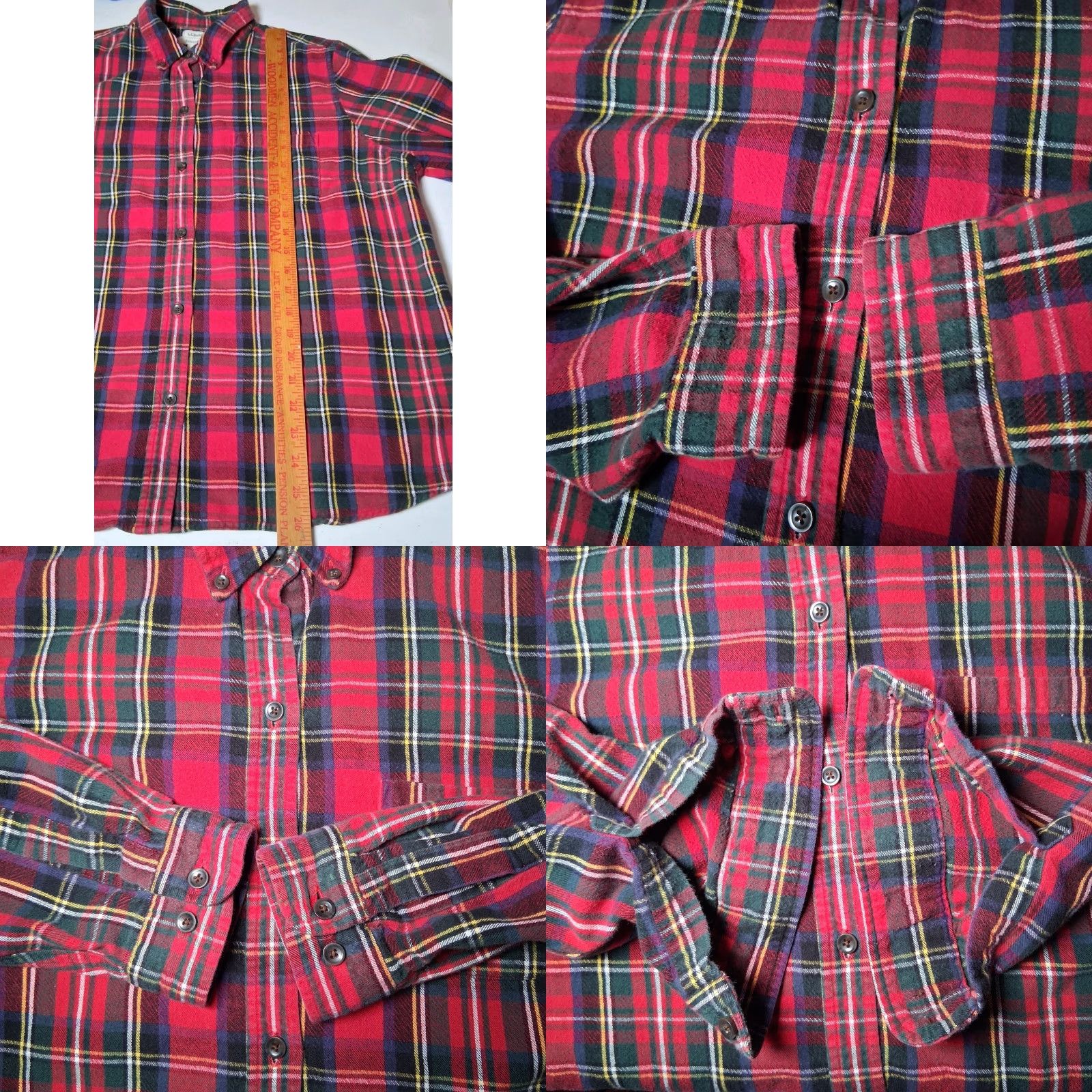 Vintage LL Bean Flannel Shirt Women Plus Size 1X Red Scotch Plaid Royal Stewart Tartan Size XL / US 12-14 / IT 48-50 - 8 Thumbnail
