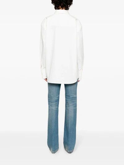 Saint Laurent Paris oc11z0126 789413 Oversized Shirt in Poplin in White Size M / US 6-8 / IT 42-44 - 5 Thumbnail