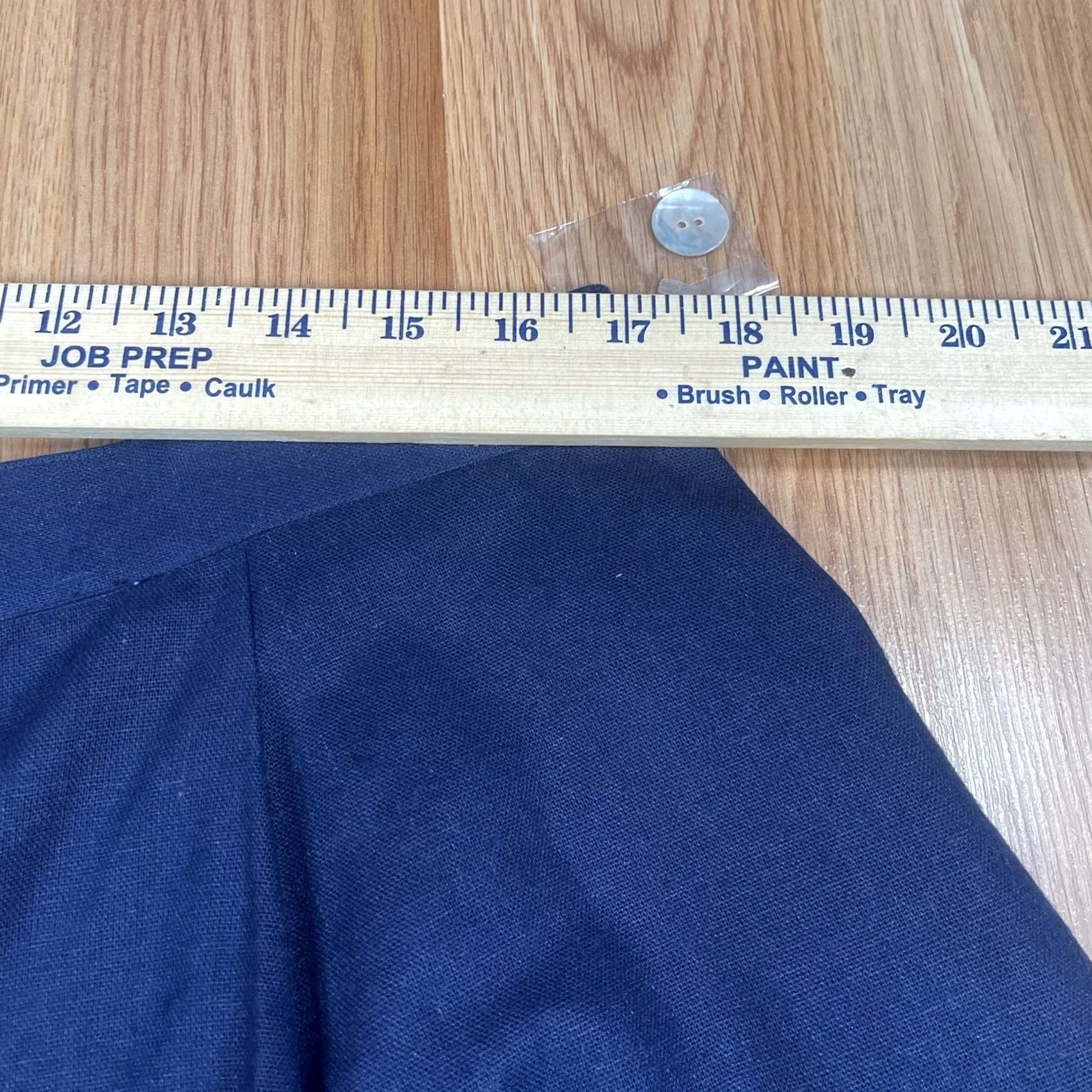 Vintage Options Melrose Pants Womens 3X Blue High Rise Linen Blend Straight Leg Pockets Size 40" / US 18 - 4 Thumbnail
