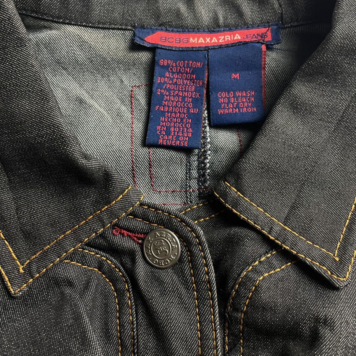 Bcbgmaxazria BCBG MAXAZRIA JEANS BUTTON UP CROPPED DENIM JACKET Size M / US 6-8 / IT 42-44 - 19 Thumbnail
