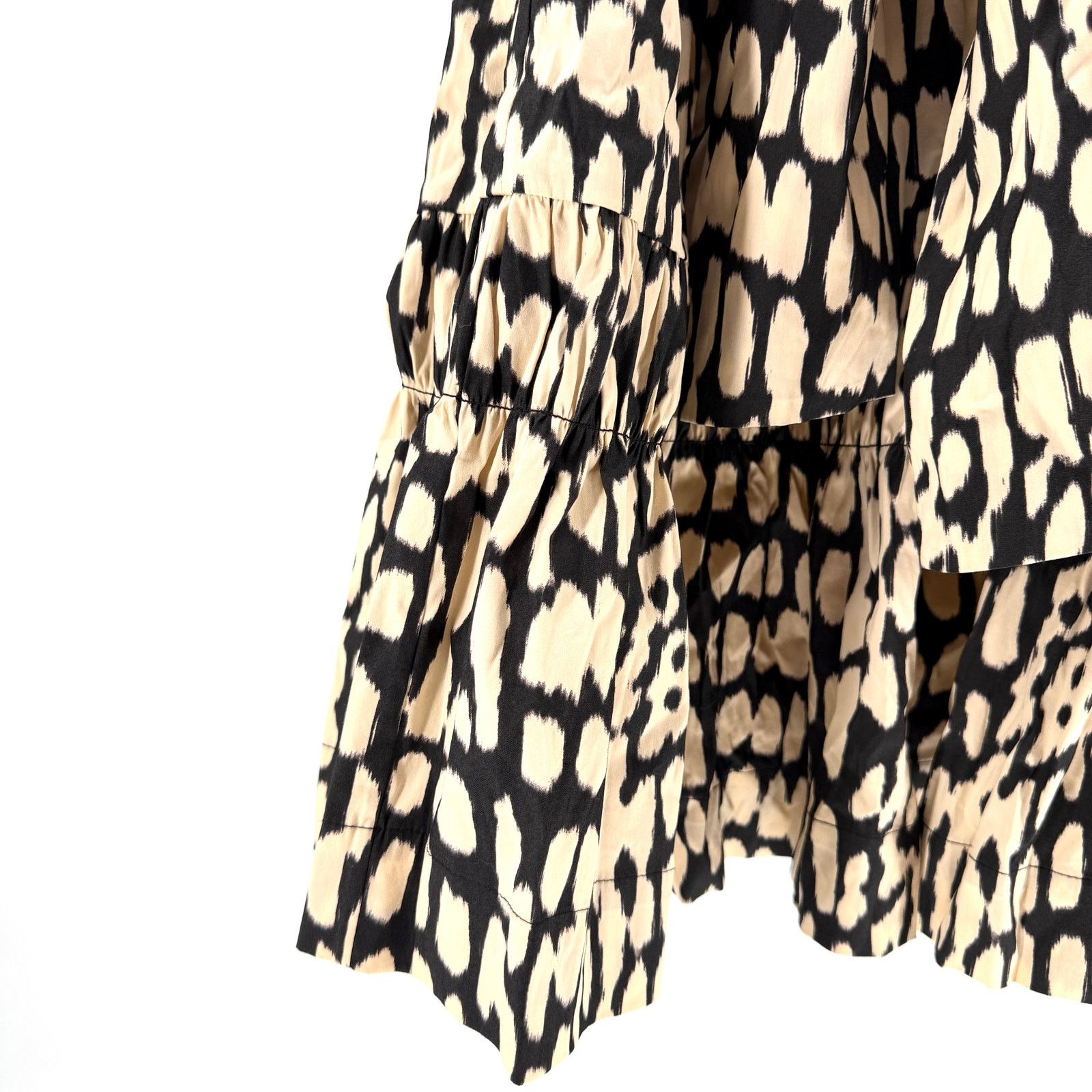 Chicos Black Label Black Khaki Ikat Print Tie Front Midi Dress Size L / US 10 / IT 46 - 5 Thumbnail