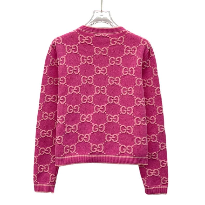 Other Gucci Pink logo jacquad cotton round-neck single-breasted Size M / US 6-8 / IT 42-44 - 2 Thumbnail