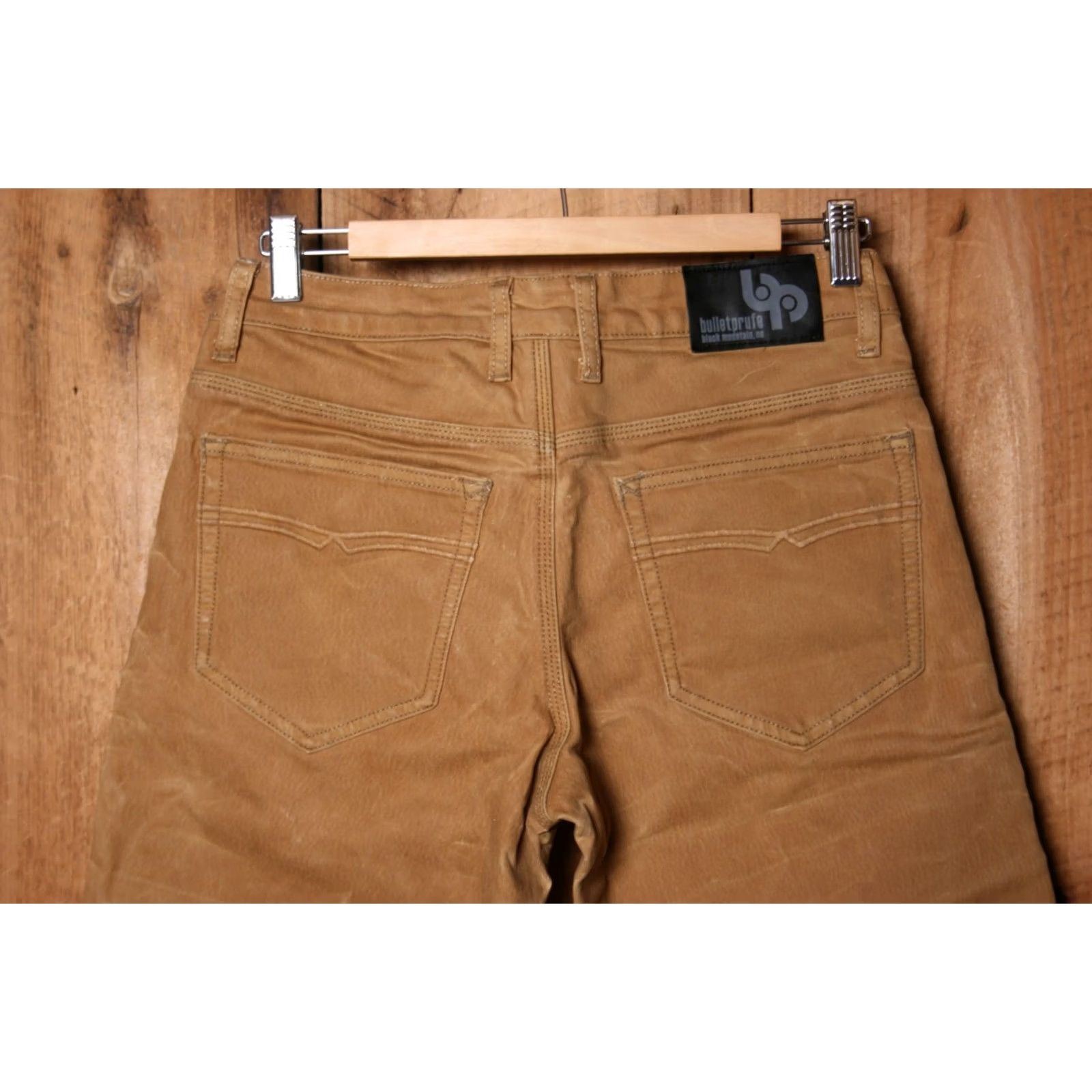 Denime BULLETPRUFE Denim Jeans Tan 29x31 Men Straight Oil Waxed Stretch Denim Jeans Tag 30x32 Size US 31 - 4 Thumbnail