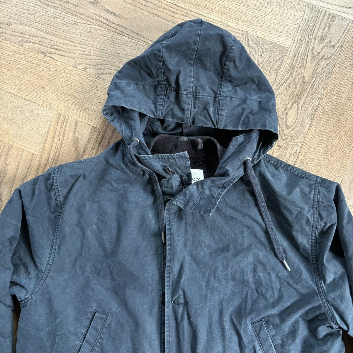 Our Legacy AW15 Navy Canvas Parka Jacket with interior Fleece Lining Size US M / EU 48-50 / 2 - 2 Thumbnail