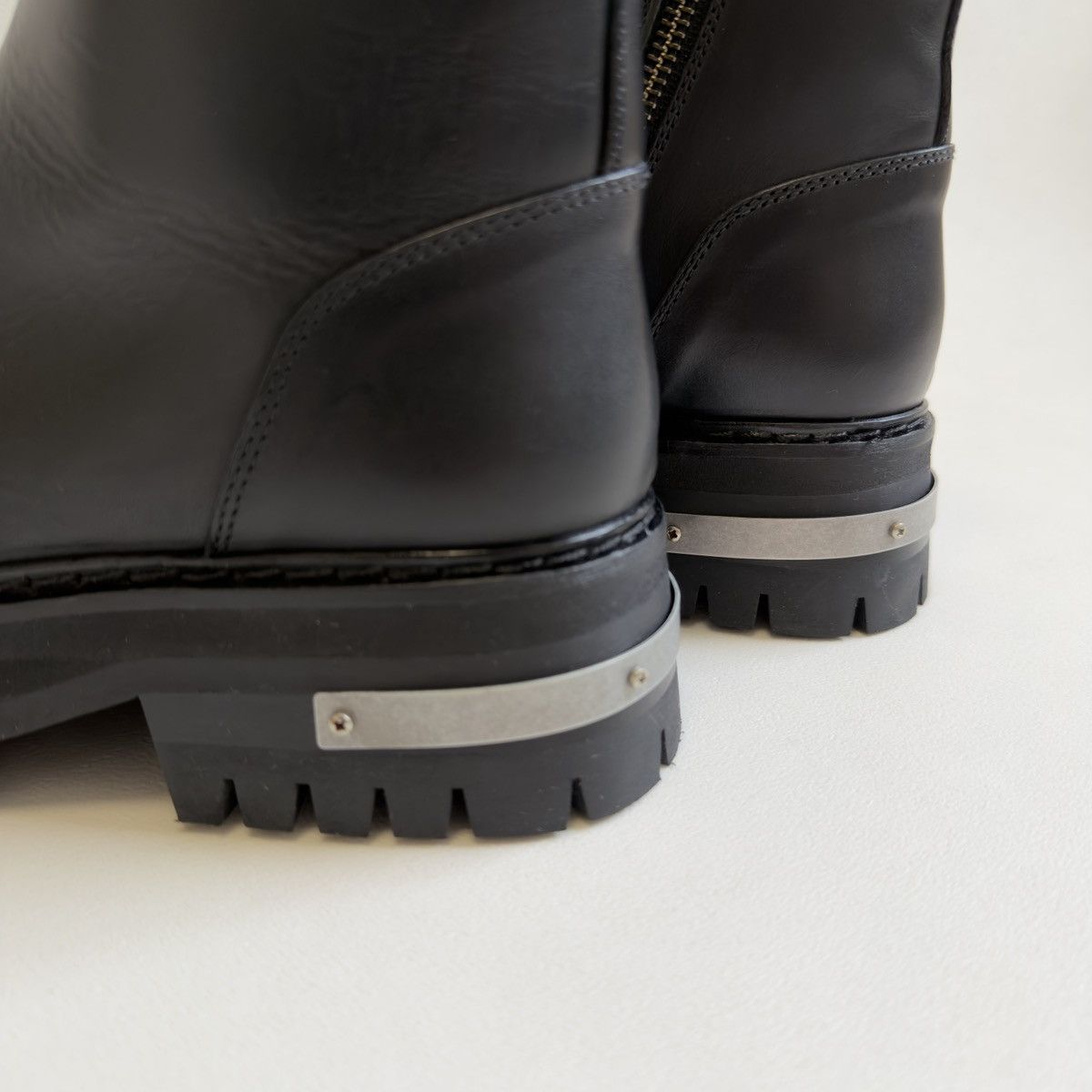 Ann Demeulemeester Metal Plaque Detail Black ‘Tucson’ Combat Boots Size US 6 / IT 36 - 18 Thumbnail