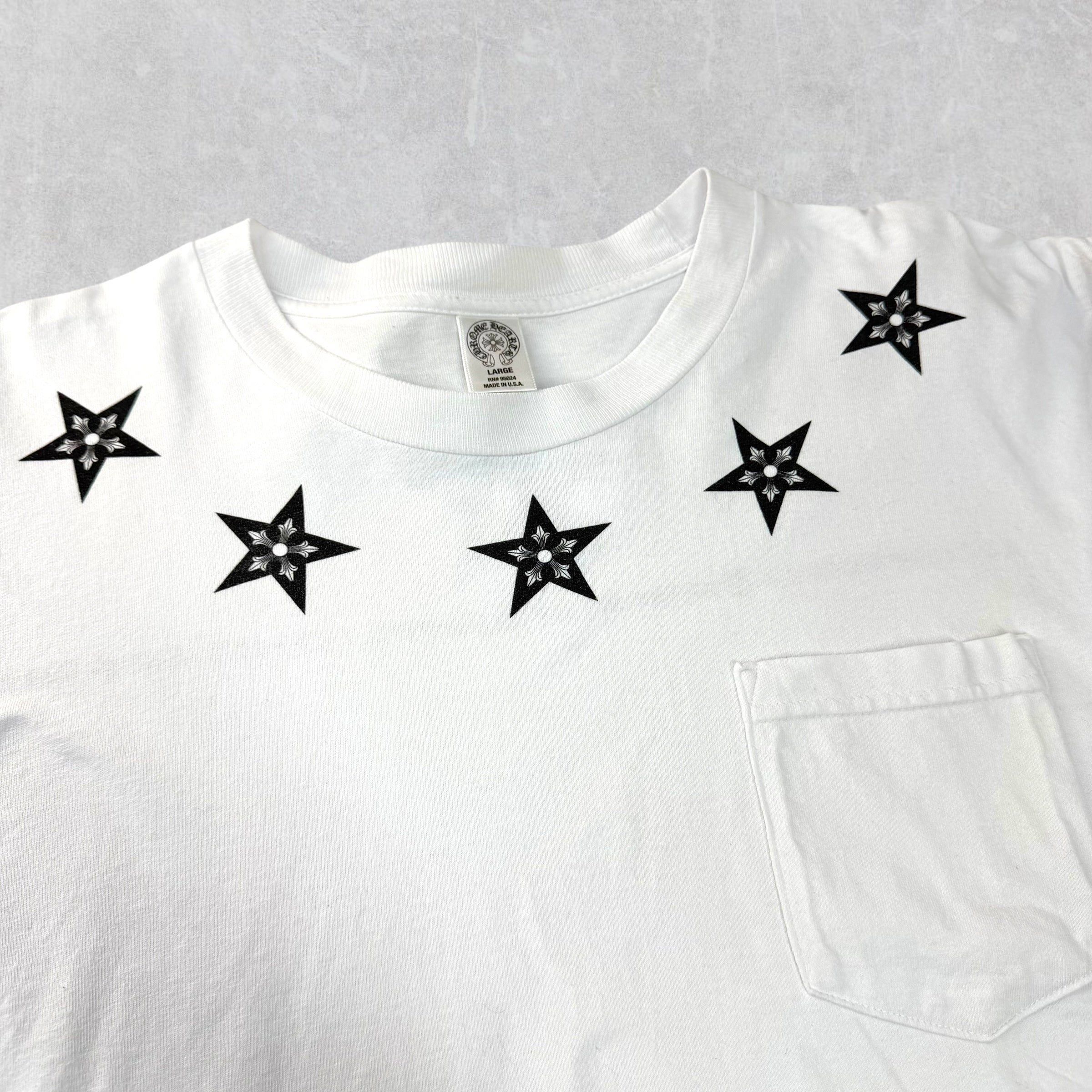 Chrome Hearts Vintage Chrome Hearts Star Collar Long Sleeve White L Size US L / EU 52-54 / 3 - 3 Thumbnail