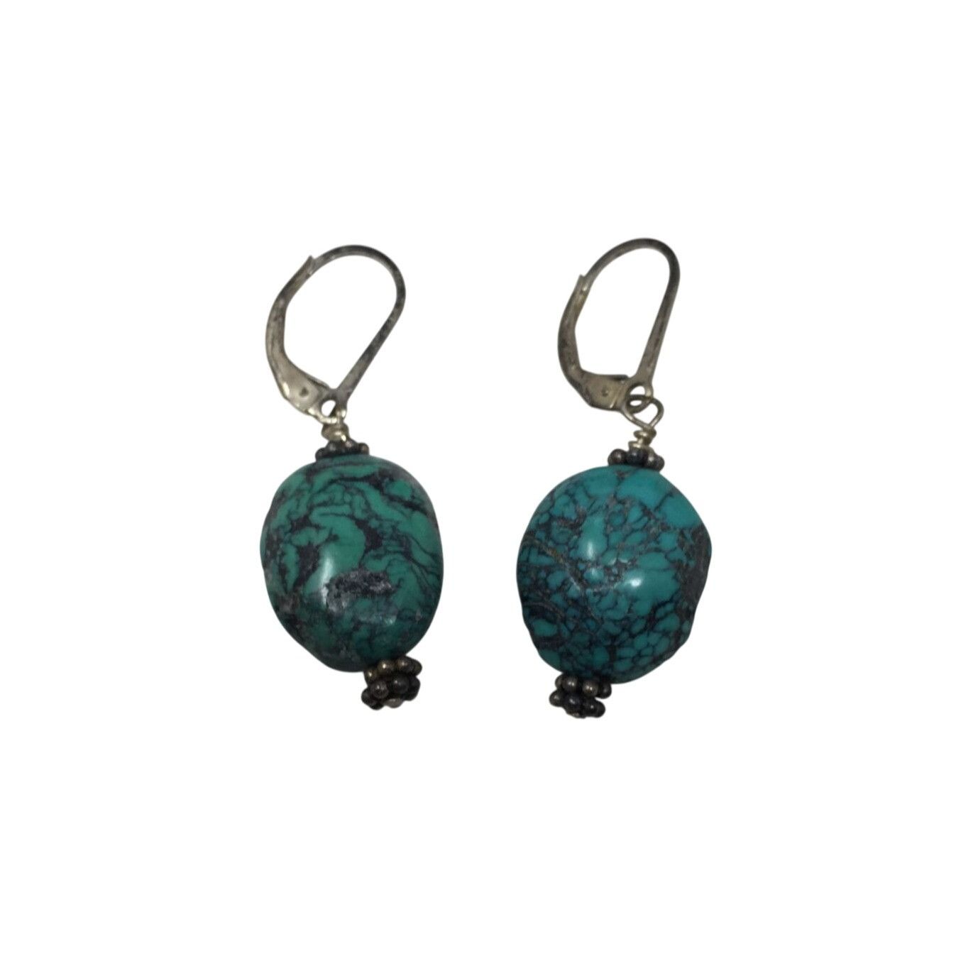 Other Women's Round Blue and Silver Tone Dangle Earrings Size ONE SIZE - 2 Thumbnail
