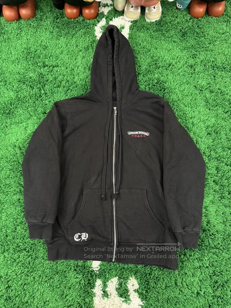 CHROME HEARTS Size XXL Zipper waffle hoodie