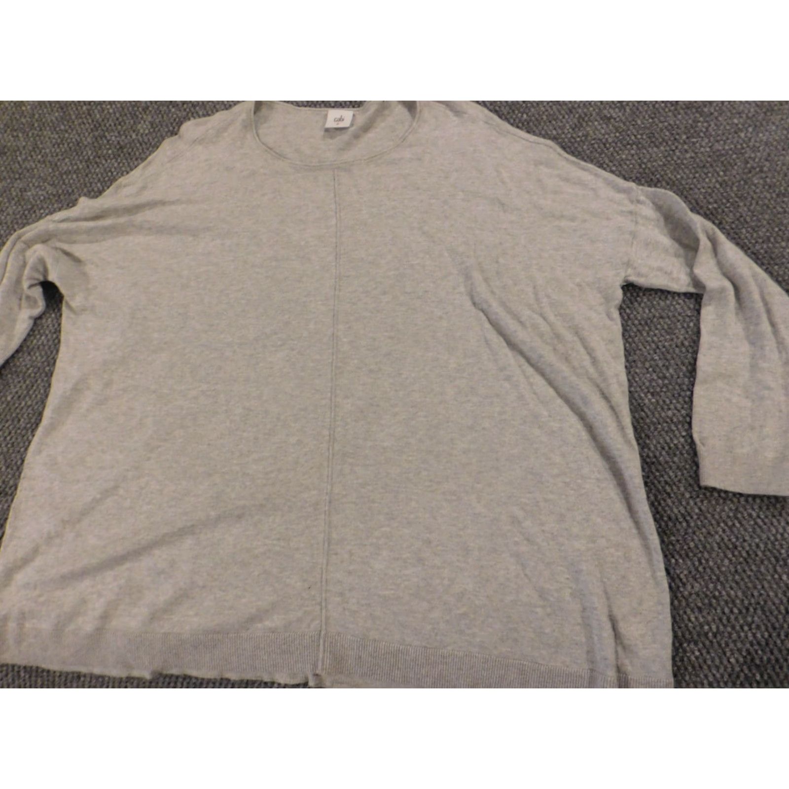 Vintage cabi Sweater Pullover Crew Neck Long Sleeve Gray M Regular Women Stretch Embroidered Knit Cotton Vintage? No Size M / US 6-8 / IT 42-44 - 3 Thumbnail