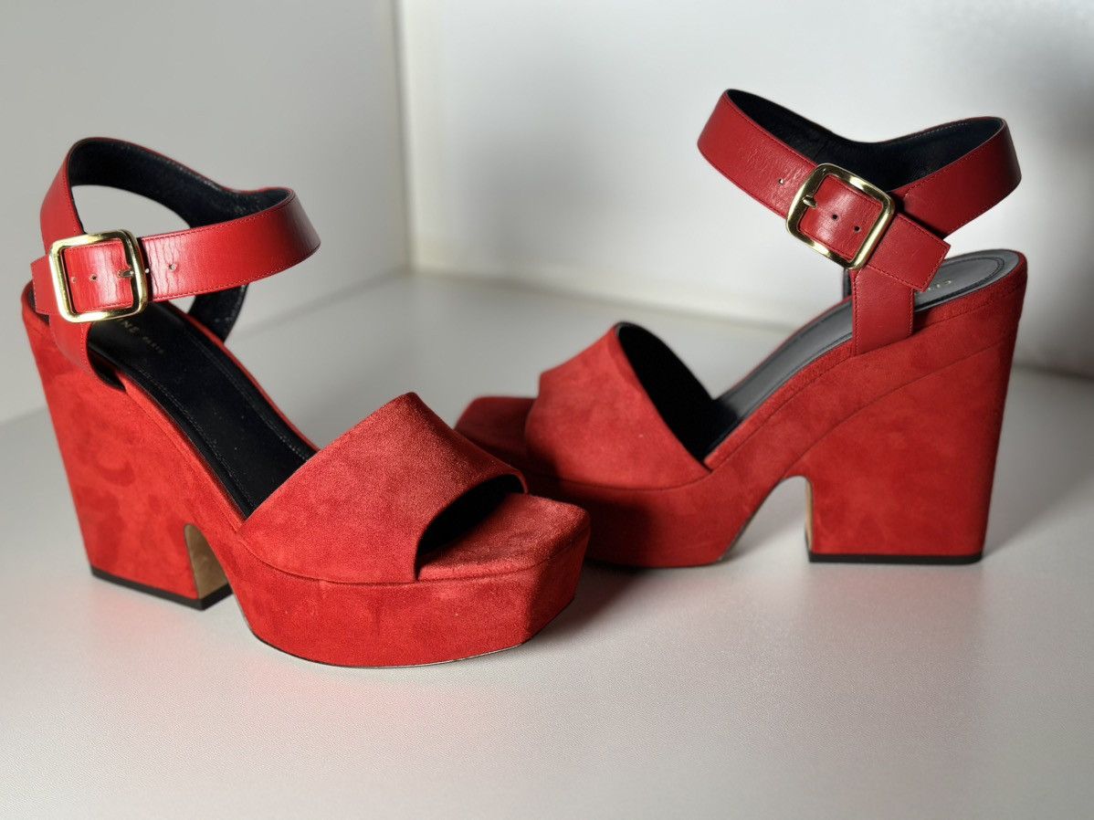 Celine Celine sandals women red 🔥 38.5 s Size US 8.5 / IT 38.5 - 12 Thumbnail
