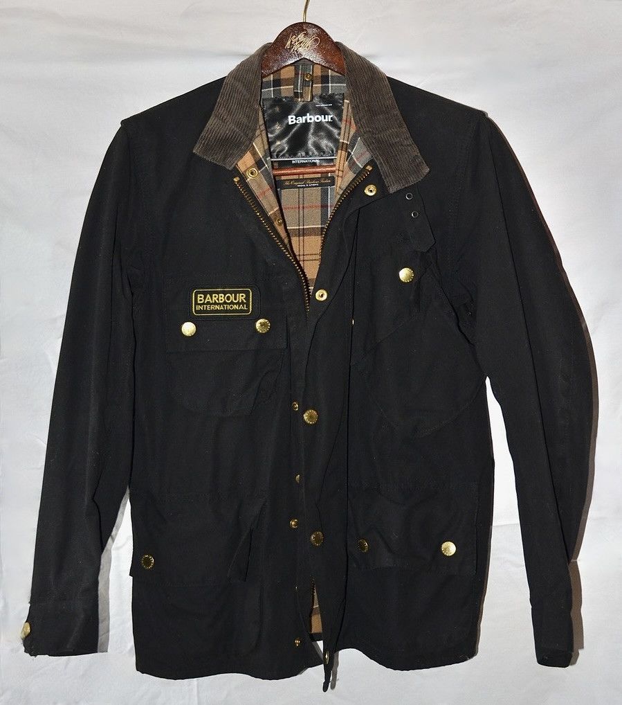 Barbour Barbour International Waxed Jacket Black Small Moto Size US S / EU 44-46 / 1 - 2 Thumbnail