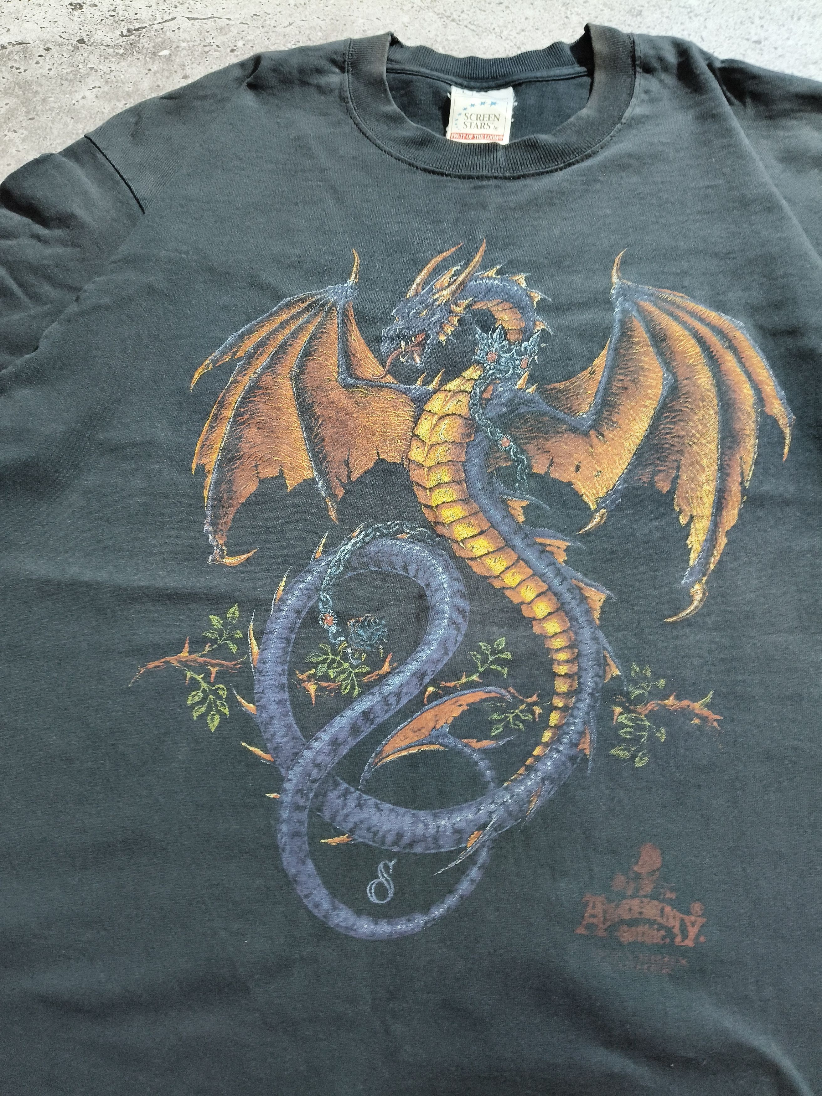 Vintage Vintage Alchemy Gothic Dragon T-Shirt Y2K 90s Size L Size US L / EU 52-54 / 3 - 3 Thumbnail