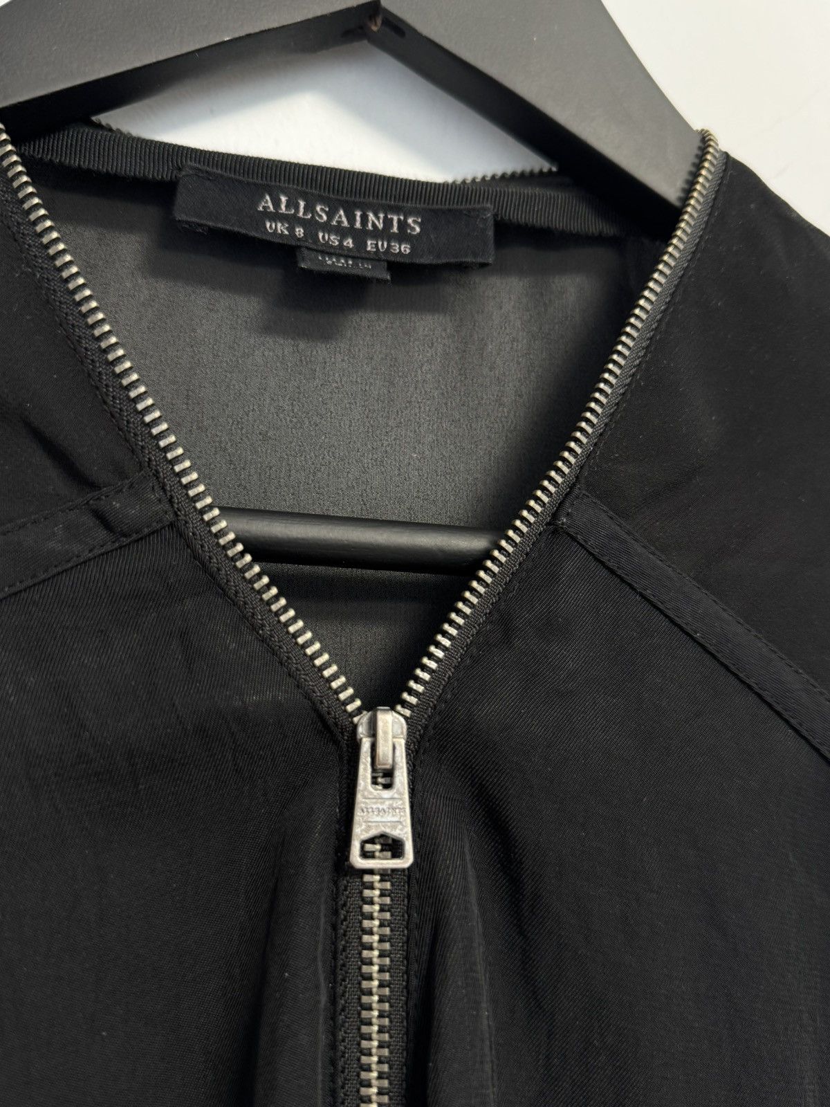 Allsaints AllSaints Lottie Front Zip Sleeveless Black Vest size 4 Size S / US 4 / IT 40 - 6 Thumbnail
