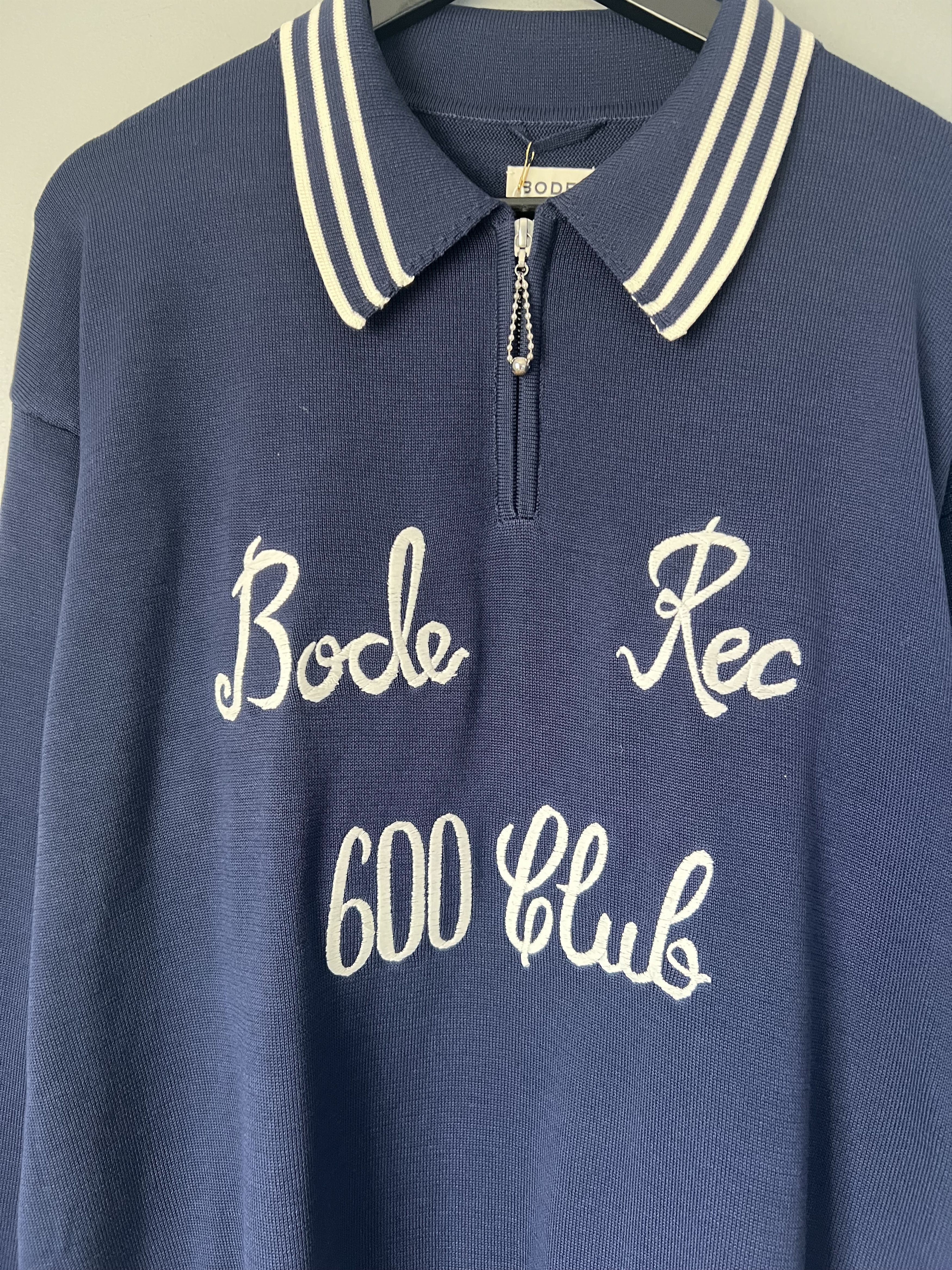 Bode Bode Club Long Sleeve Polo in Navy Size US XL / EU 56 / 4 - 3 Thumbnail