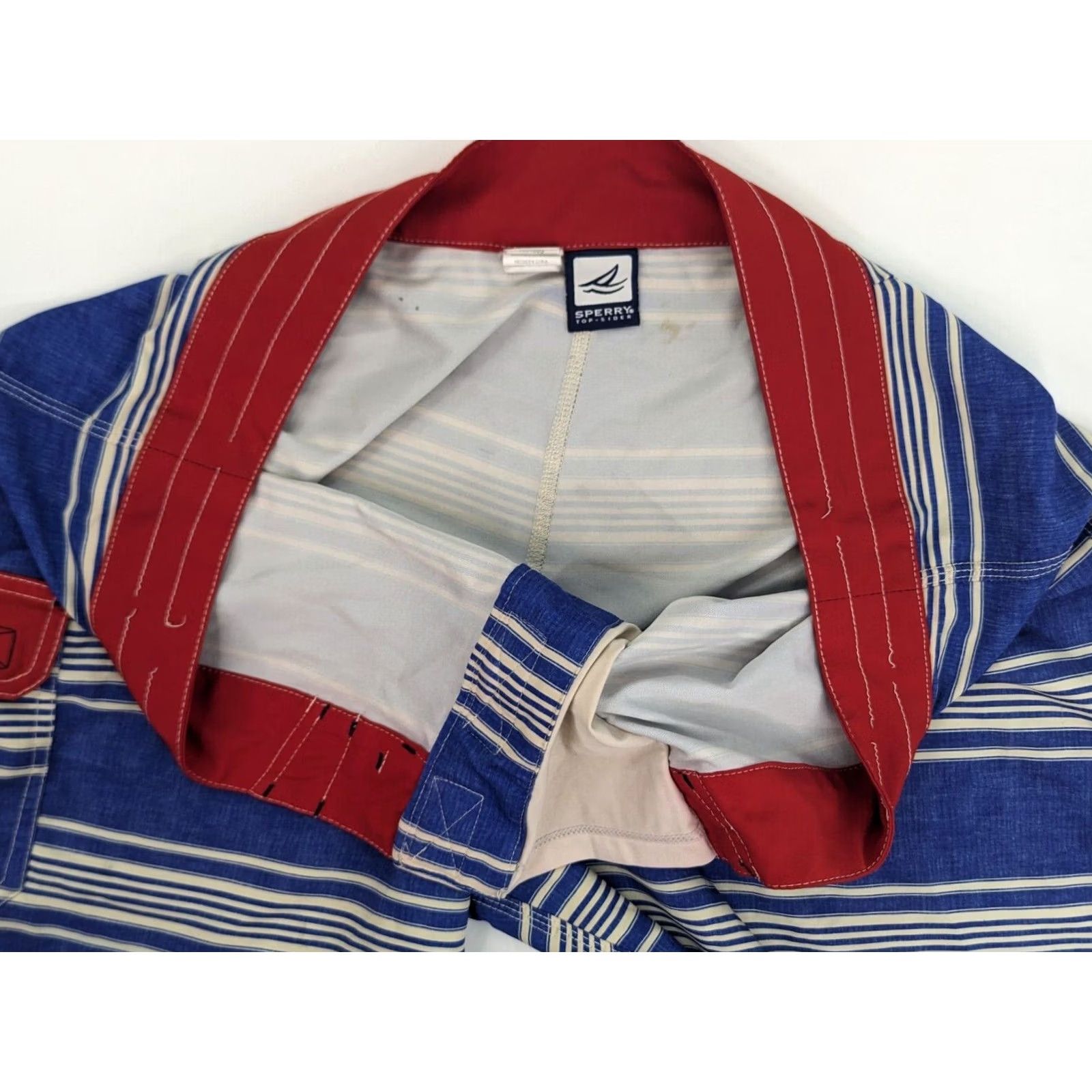 Sperry Sperry Top-Sider Board Shorts Swim Trunks Men 36 Blue Striped Stretch Nautical Beach Outdoor Preppy Size US 36 / EU 52 - 6 Thumbnail