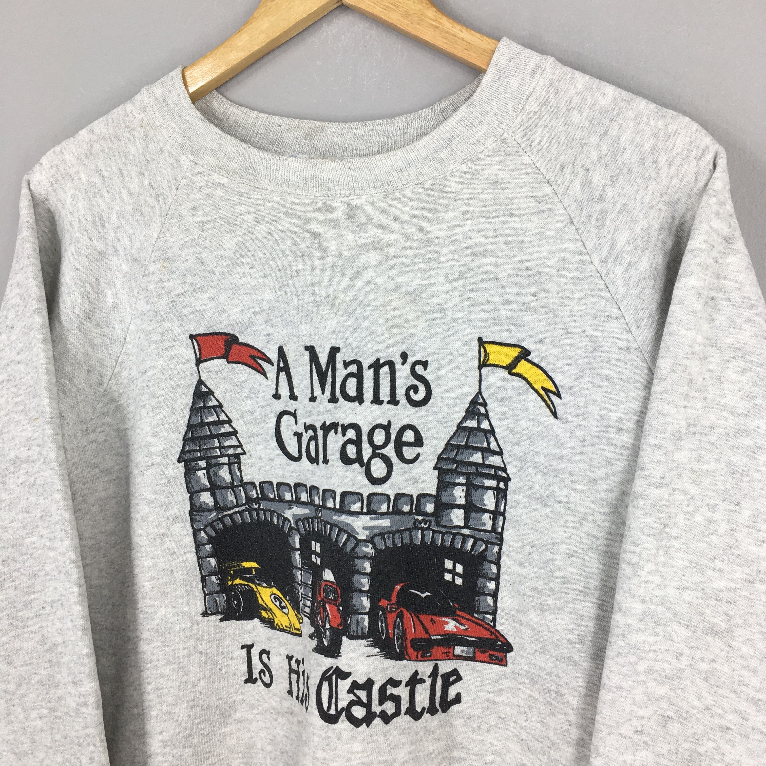 Russell Athletic Vintage Motor Sports Man Garage Vehicles Gray Sweatshirt XL Size US XL / EU 56 / 4 - 3 Thumbnail