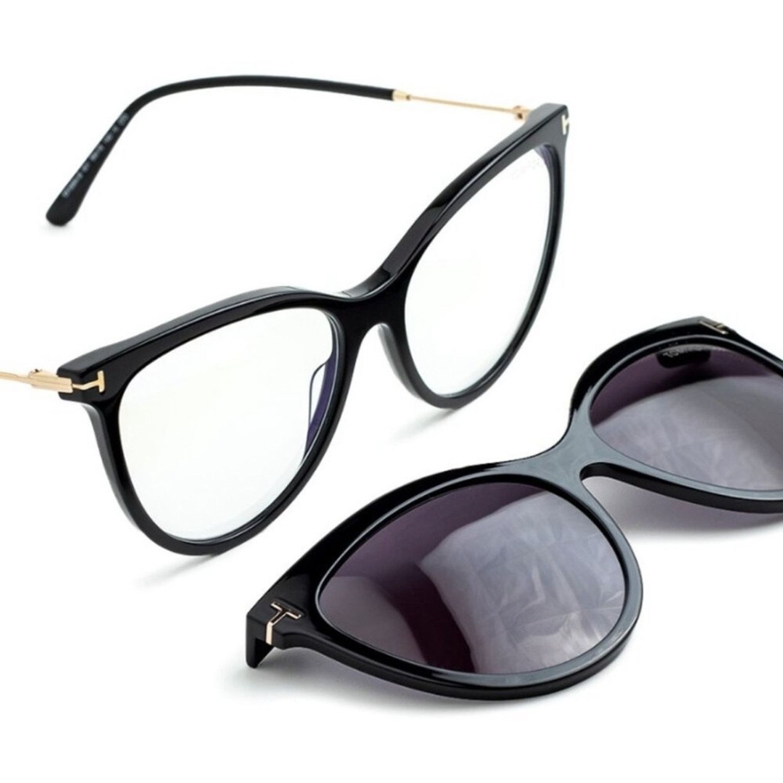 Tom Ford New! Tom Ford FT5994-B 001 Black Sunglasses Clip On Set Size ONE SIZE - 2 Thumbnail