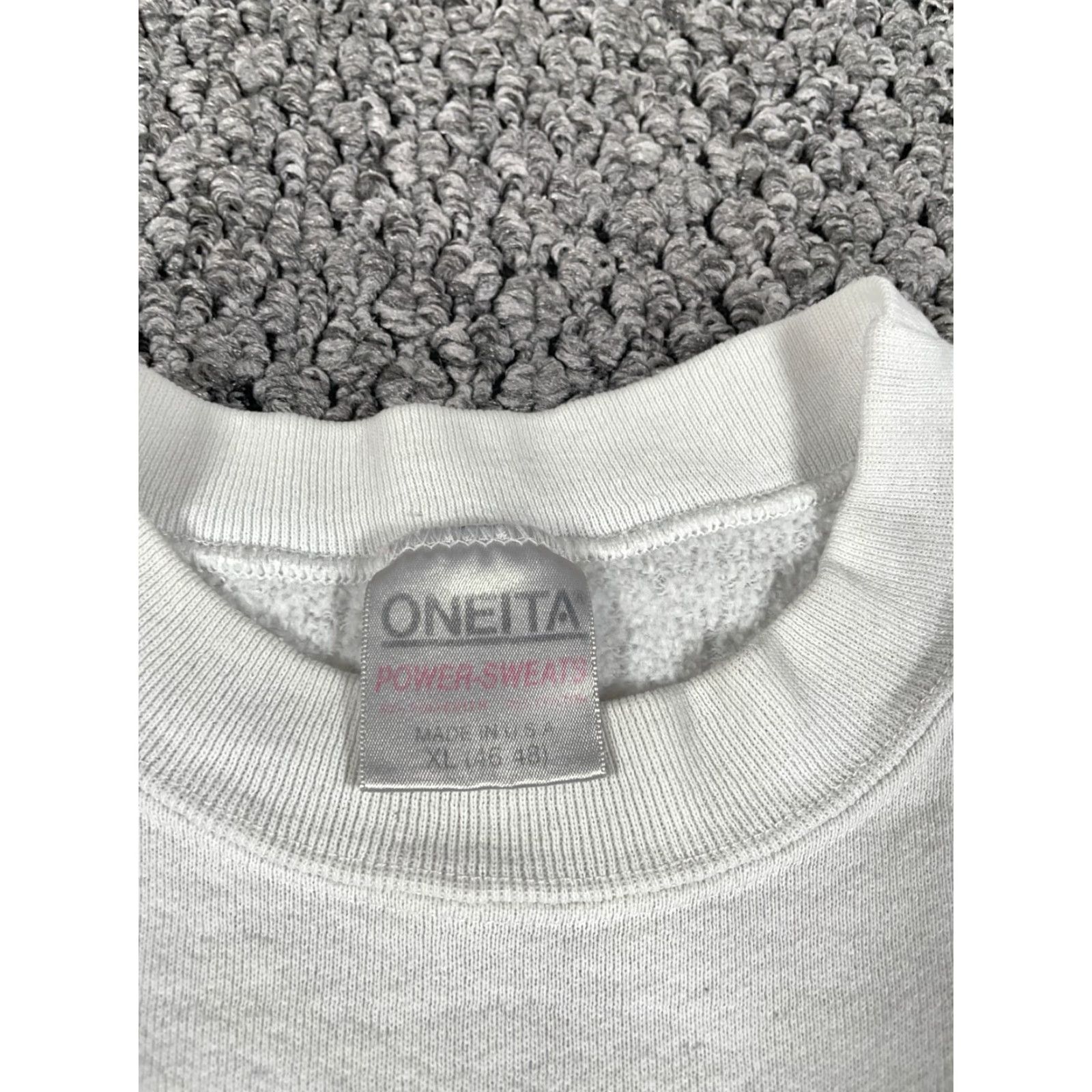 Vintage VTG 90s Shut Up and Pitch Sweatshirt Adult XL White Oneita Power Sweaters Size US XL / EU 56 / 4 - 3 Thumbnail