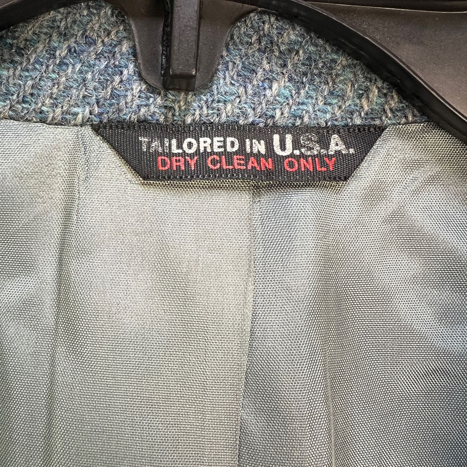 Harris Tweed × Vintage Harris Tweed Blue Wool Blazer Single Breasted 2 Button Size 42R - 9 Thumbnail