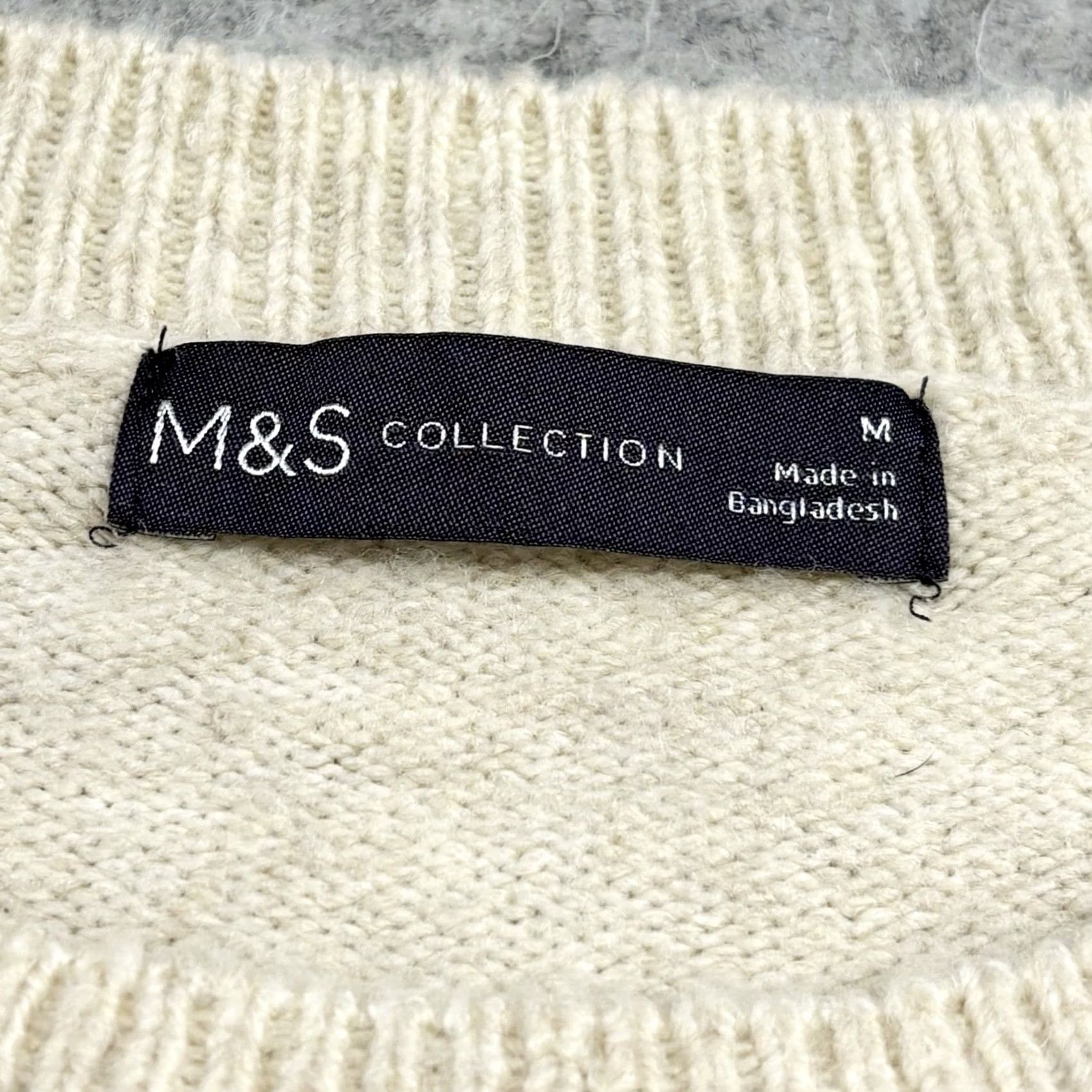 Vintage M&S Collection Vest Jumper Medium Relaxed Oatmeal Women’s Used Size M / US 6-8 / IT 42-44 - 6 Thumbnail