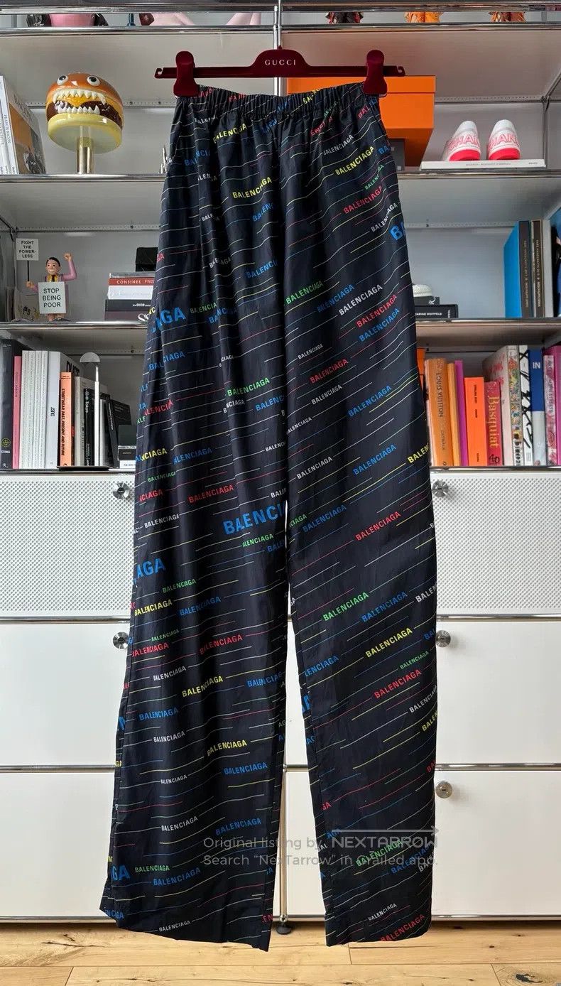 Balenciaga Balenciaga Rainbow Logo Elastic Waist Pants, Size 36 Size US 36 / EU 52 - 1 Thumbnail