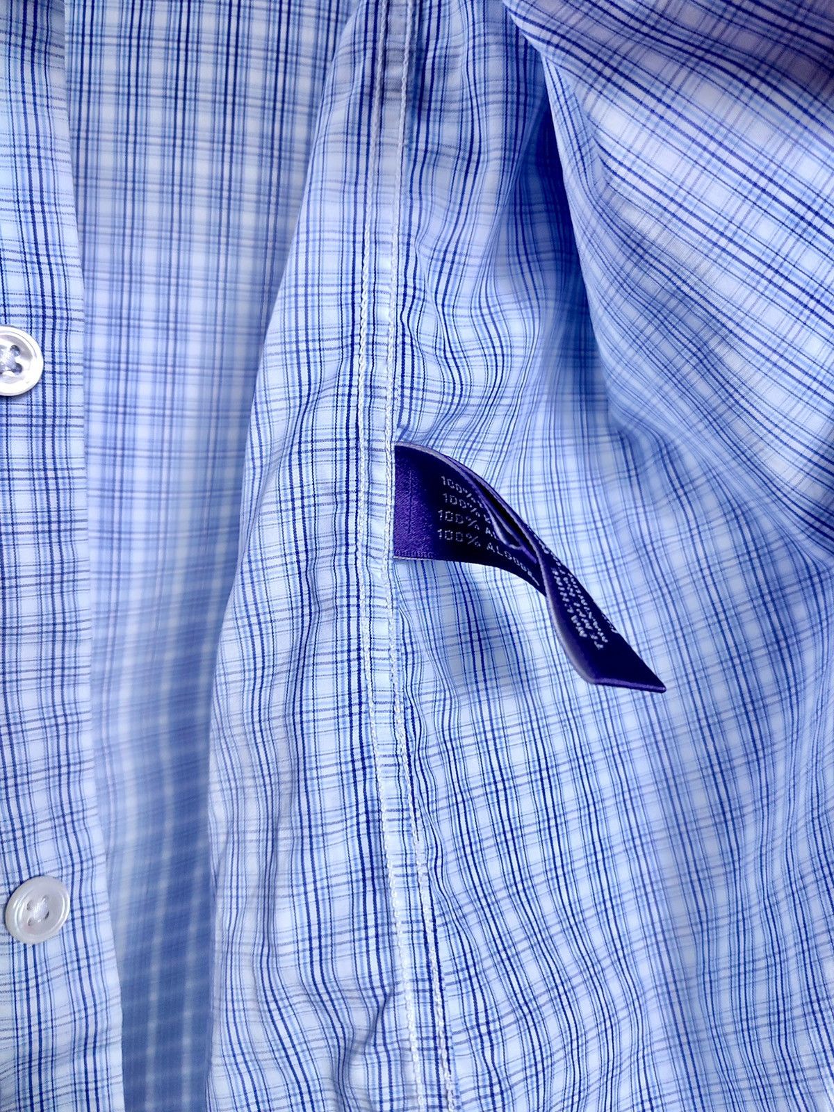 Ralph Lauren Purple Label Check Cotton Long Sleeve Shirt