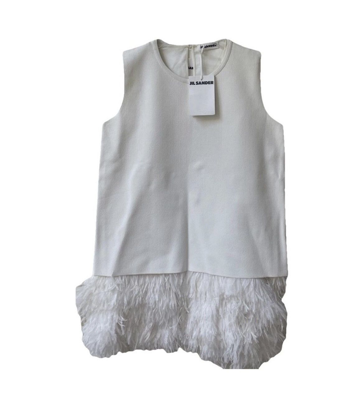Jil Sander Ostritch Feather Rare Runway Piece Viscose Tunic Mini Dress Size S / US 4 / IT 40 - 1 Thumbnail