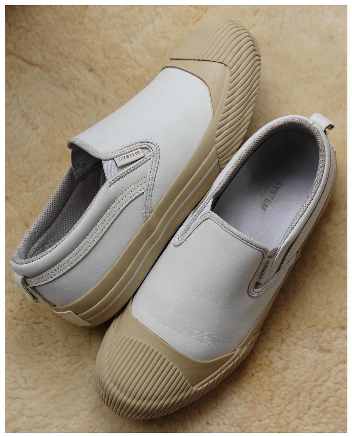 Vintage FW2017 SYSTEM LEATHER SLIP-ON SNEAKERS WITH RUBBER TOE CAP Size US 7.5 / EU 40-41 - 1 Thumbnail