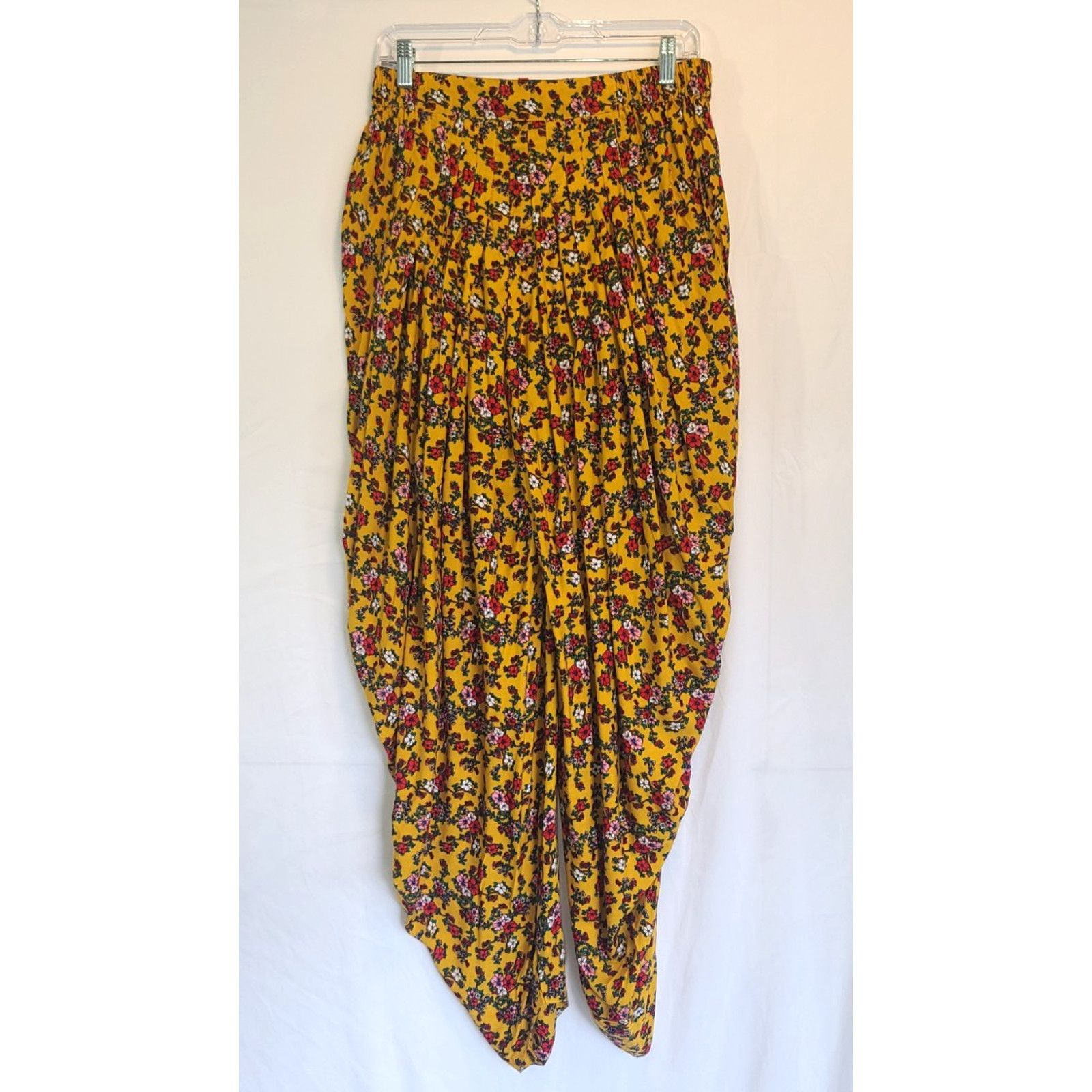 Anthropologie Anthropologie Orange Floral Pleated Harem Baggy Pants Large Size 28" / US 6 / IT 42 - 5 Thumbnail