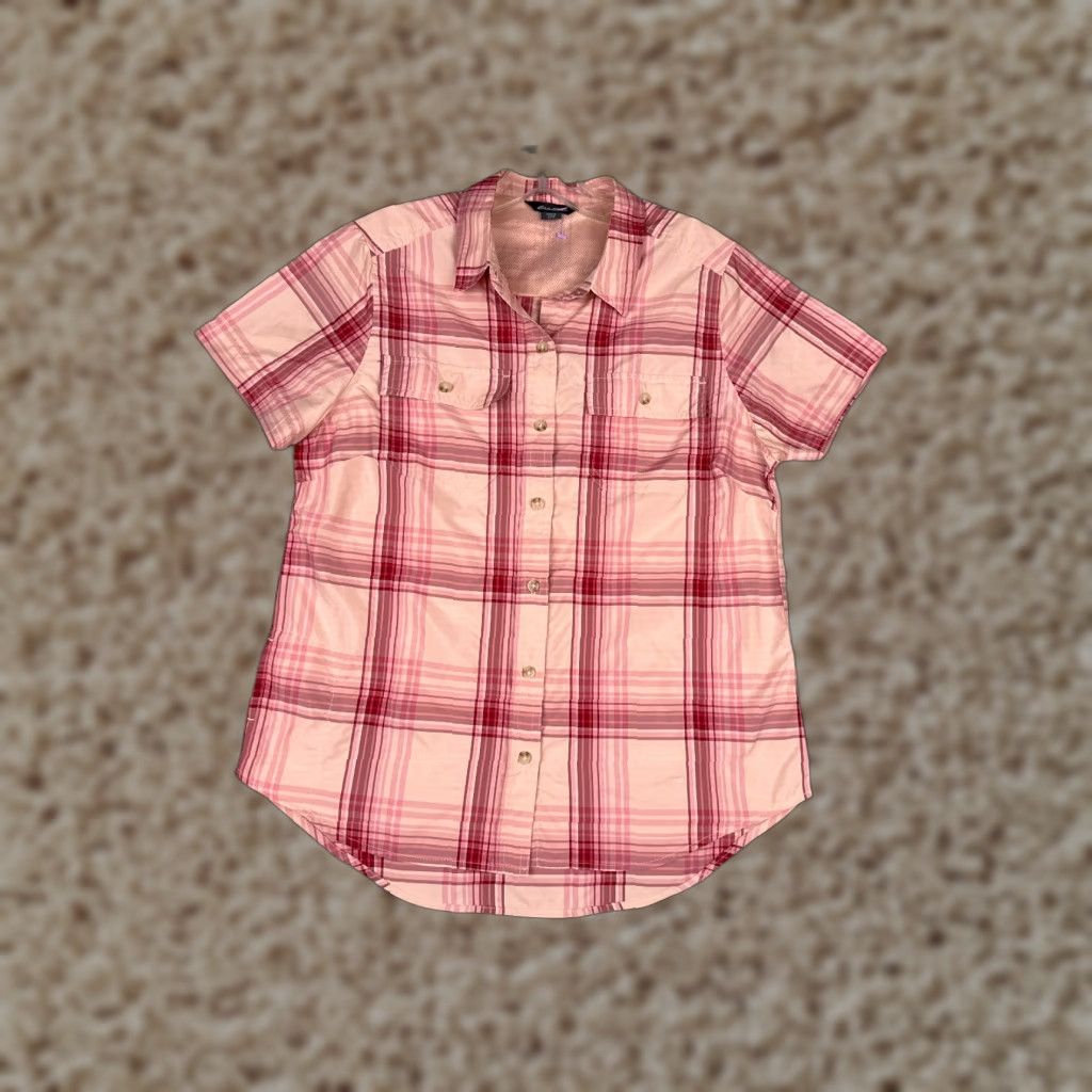 Eddie Bauer Eddie Bauer Shirt Women Small Pink Plaid Button Up Vented Fish Angler Women Size S / US 4 / IT 40 - 1 Thumbnail