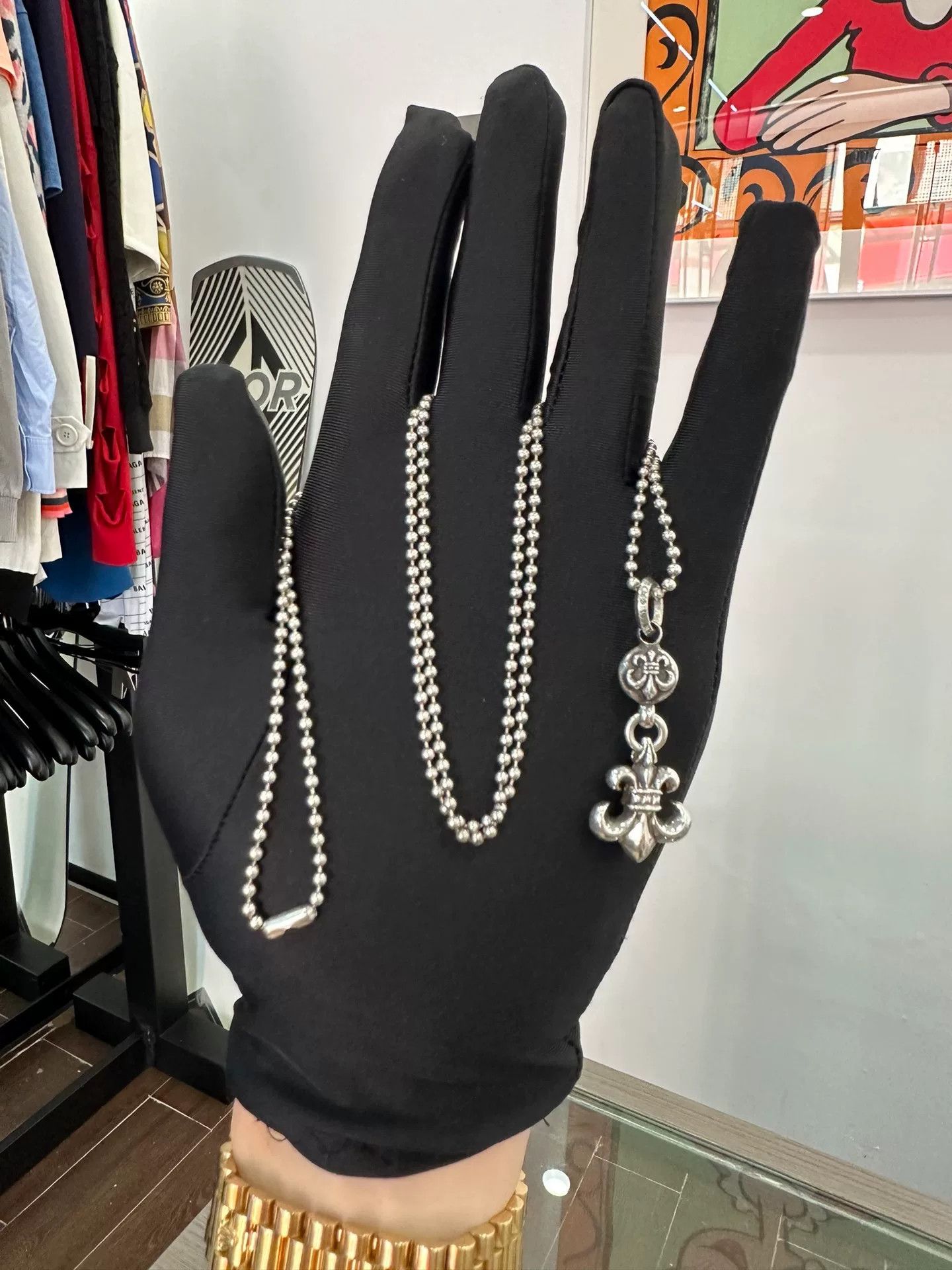 Chrome Hearts Chrome Hearts Silver Pendant 75cm Bead Chain Size ONE SIZE - 1 Thumbnail