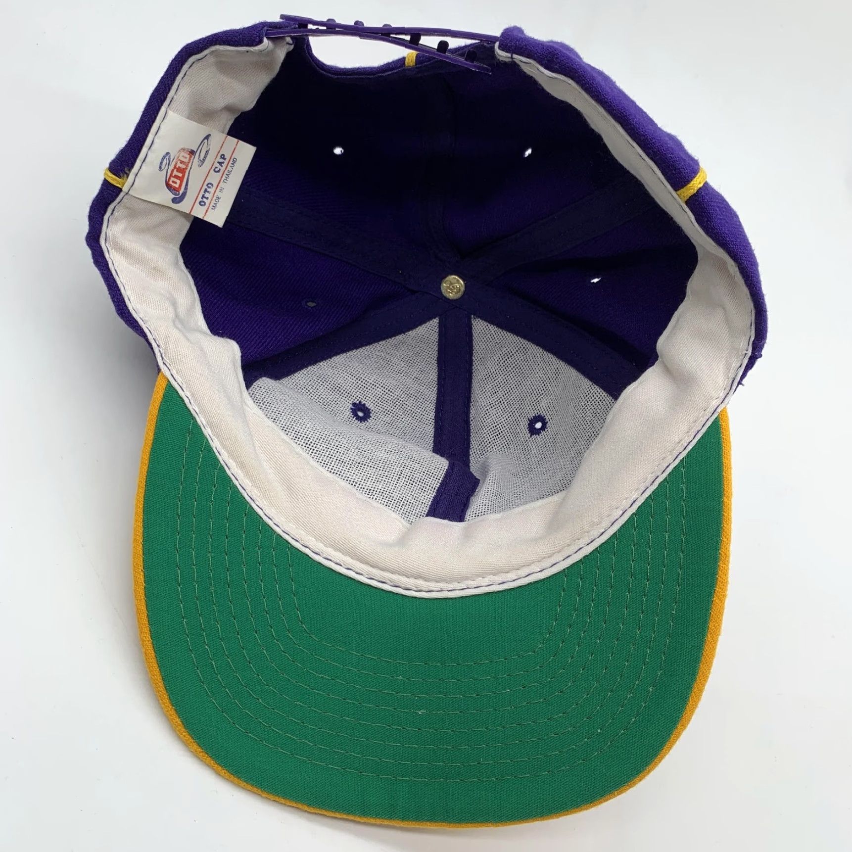 Vintage VINTAGE Otto Hat Cap Snap Back Mens One Size Purple Gold Piping Baseball 90s Accessories Size ONE SIZE - 6 Thumbnail