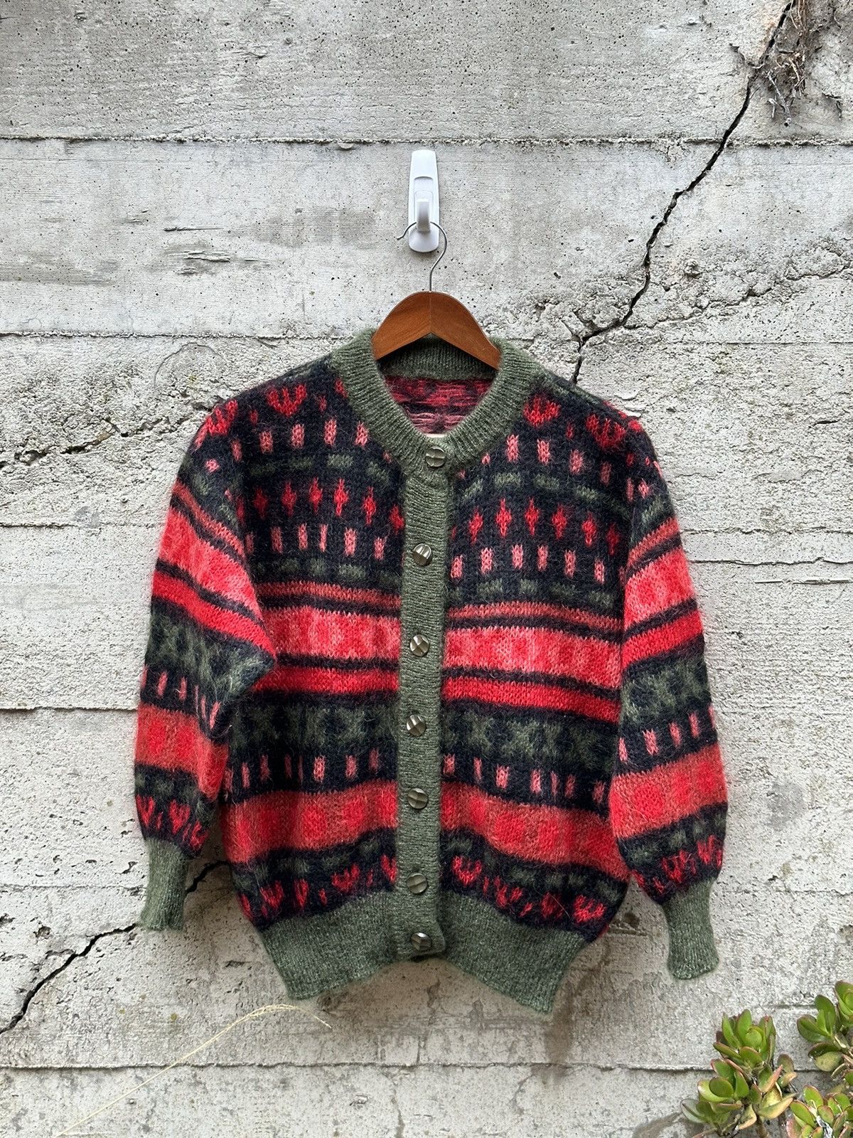 Japanese Brand RARE Vintage Italian mohair knit cardigan Size US M / EU 48-50 / 2 - 2 Thumbnail