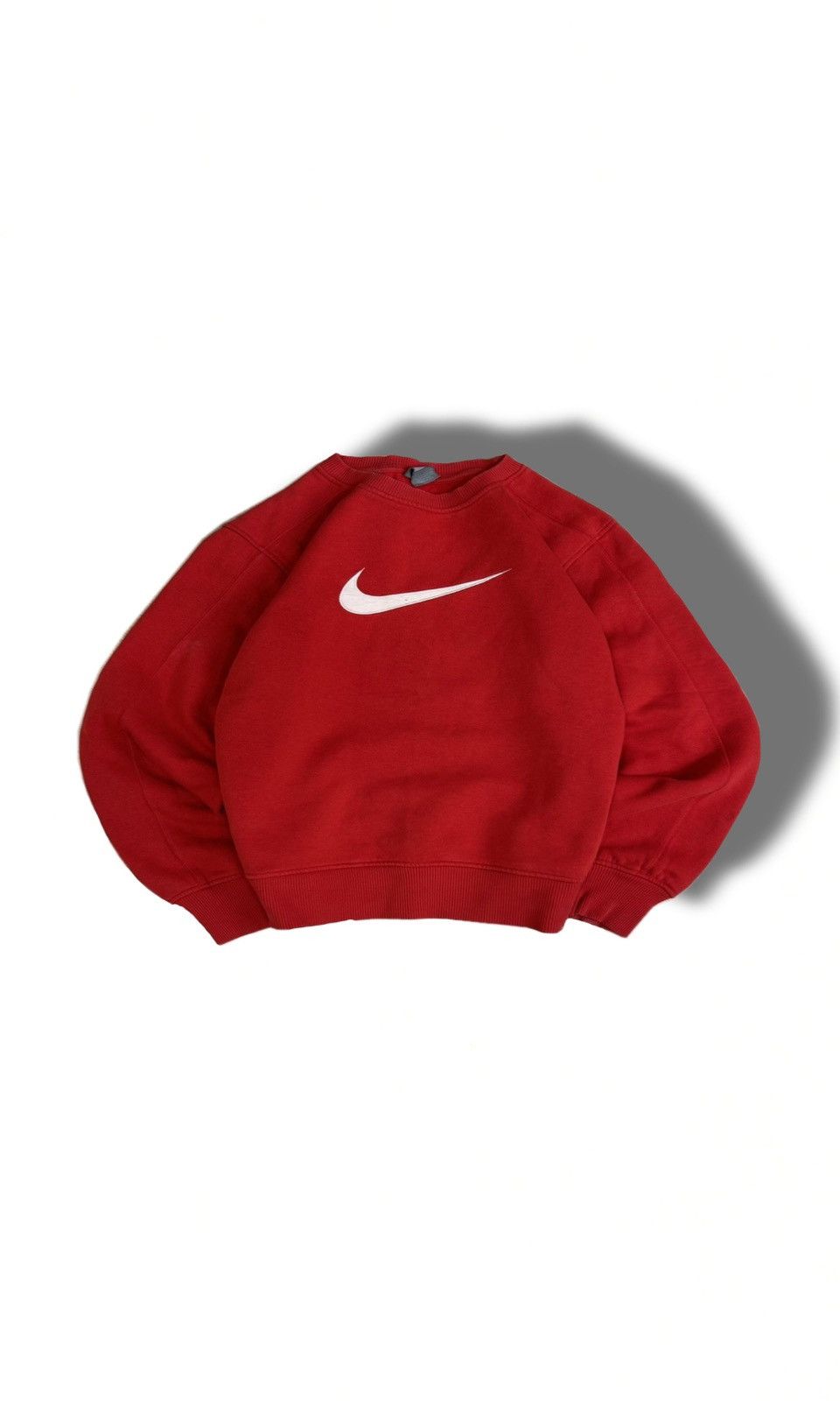 Pre-owned Nike X Vintage 00s Vintage Nike Oversized Sweatshirt Big Swoosh Logo In Red