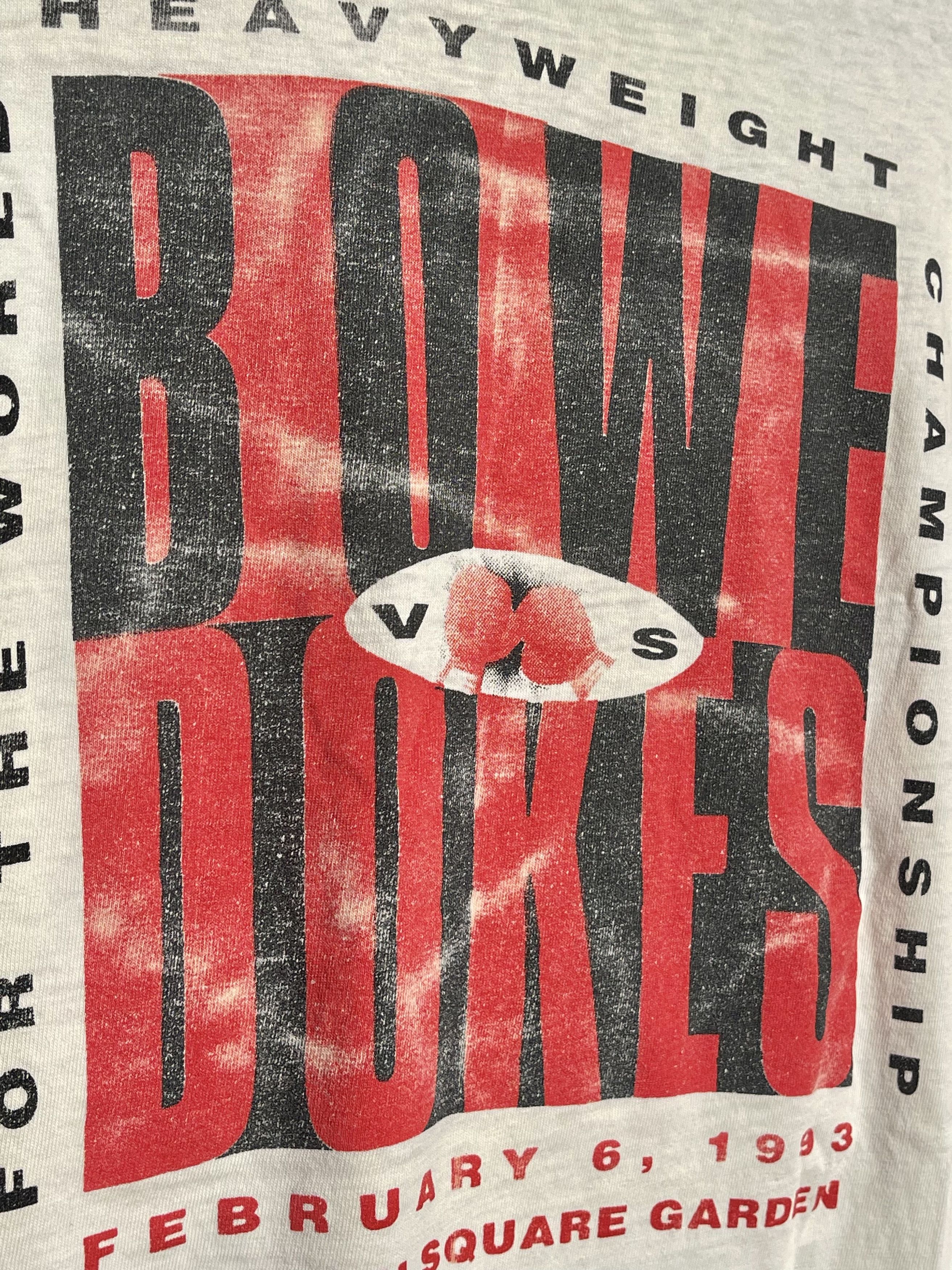 Vintage 1993 HBO Boxing Bowe Vs Dokes Vintage 90's Rap T-Shirt Size US XL / EU 56 / 4 - 7 Thumbnail