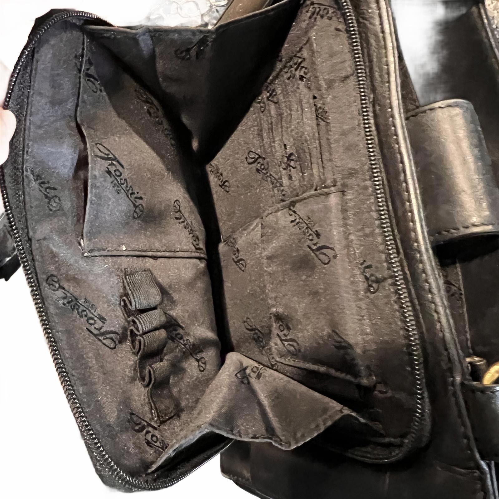 Fossil Fossil Genuine Leather Black Handbag Size ONE SIZE - 5 Thumbnail